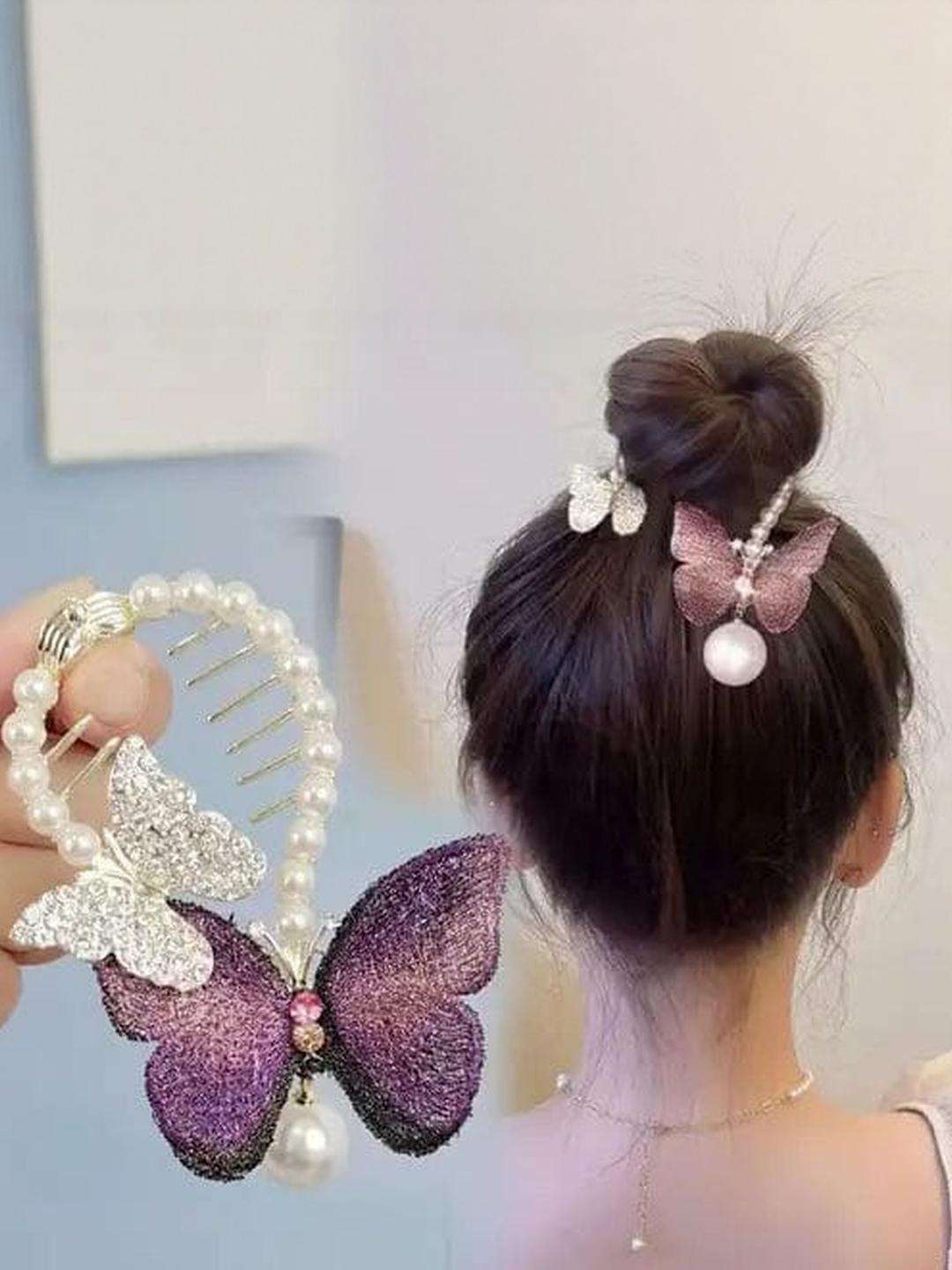 Medbuddy Women Butterfly Charm Comb Pin