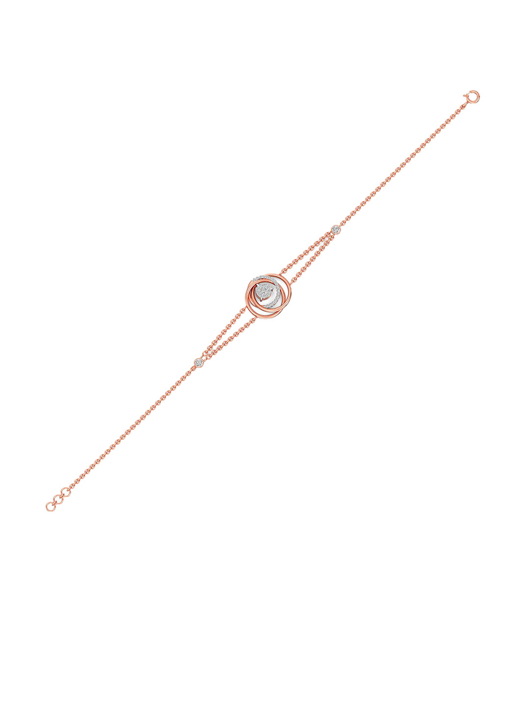 Joyalukkas 14KT Rose Gold Floral Diamond Bracelet 4.166 gms