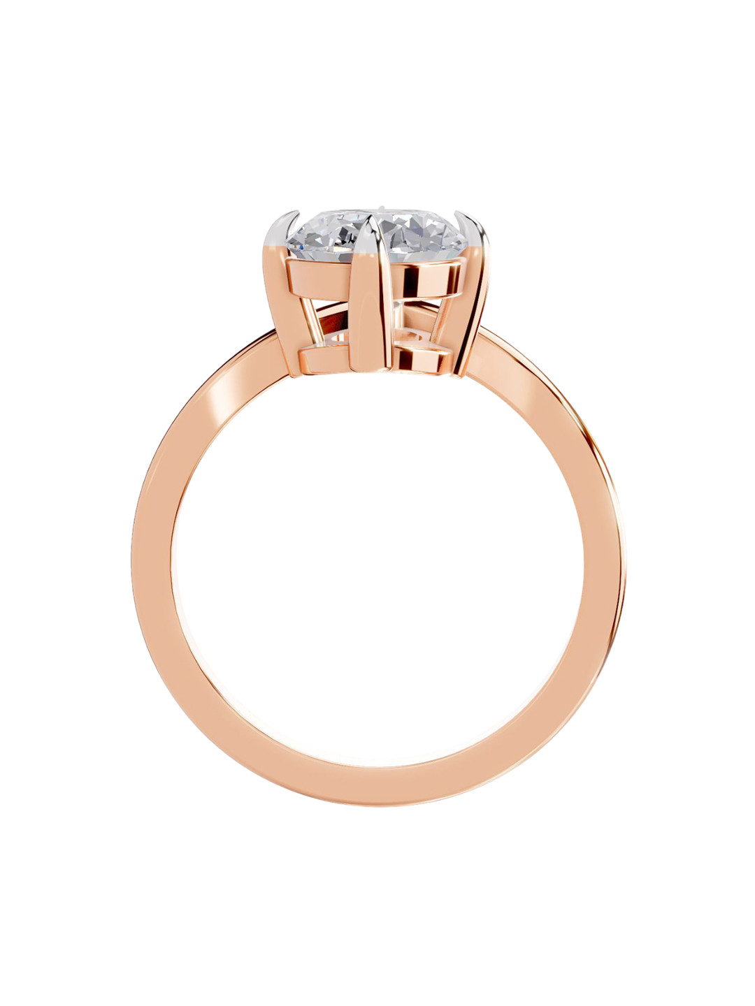 Sparkles 14K Rose Gold Lab Grown Diamond 2 Carat Oval Shape Diamond Ring