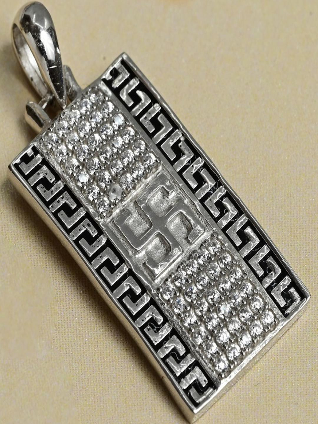 Vinayak Jewellers 925 Sterling Silver The Trishul Sparkle Silver Pendant