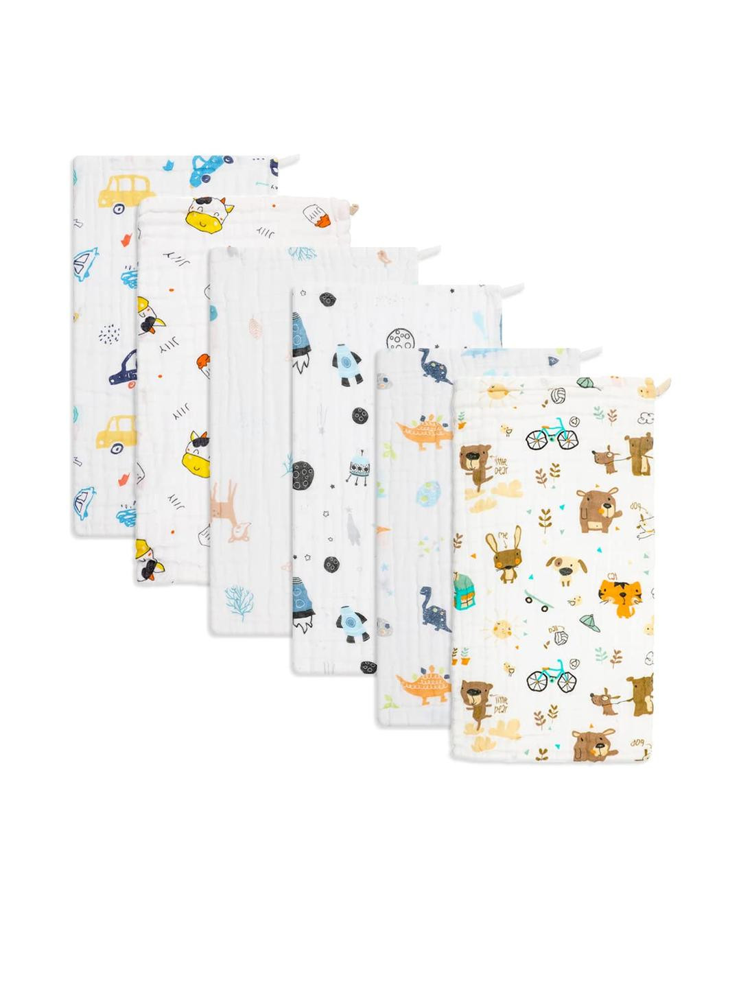 Teri Beri Kids Unisex Pack of 6 Baby Muslin Burp Cloth