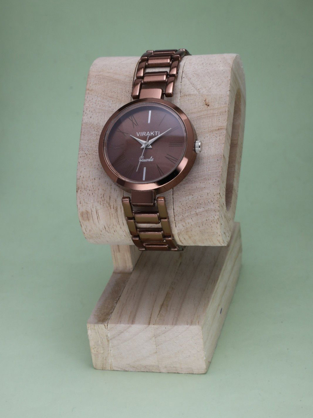 VIRAKTI Women Brass Dial & Bracelet Style Straps Analogue Watch SAT-08-BROWN-S01