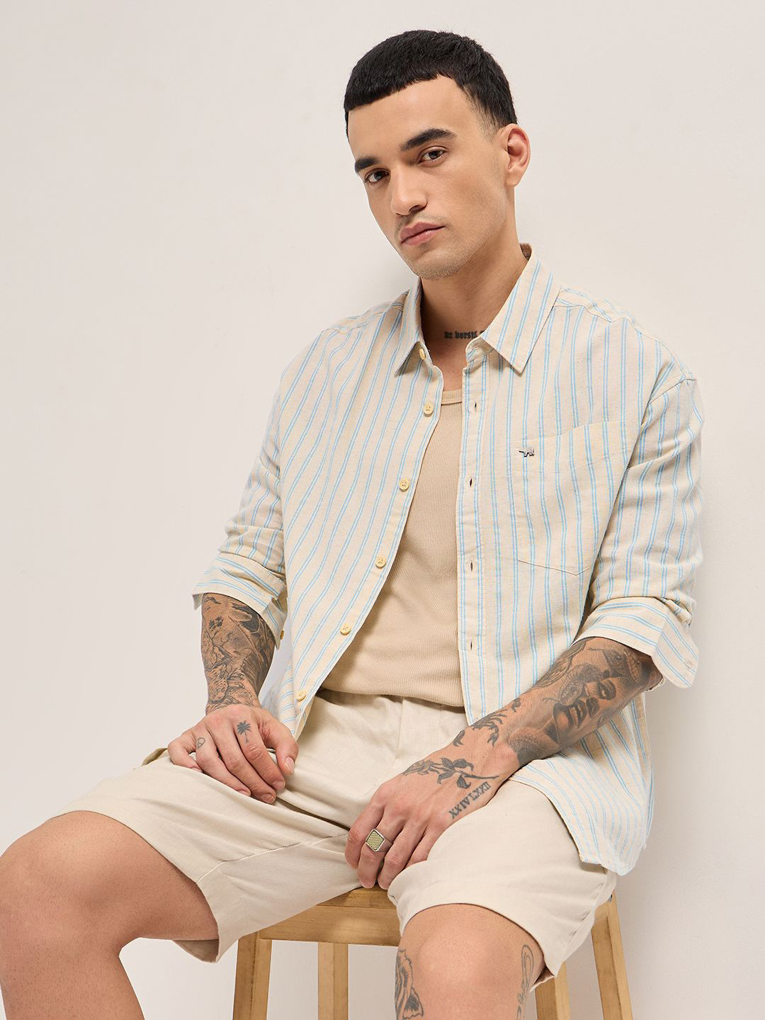 THE BEAR HOUSE Relaxed Fit Striped Casual Shirt