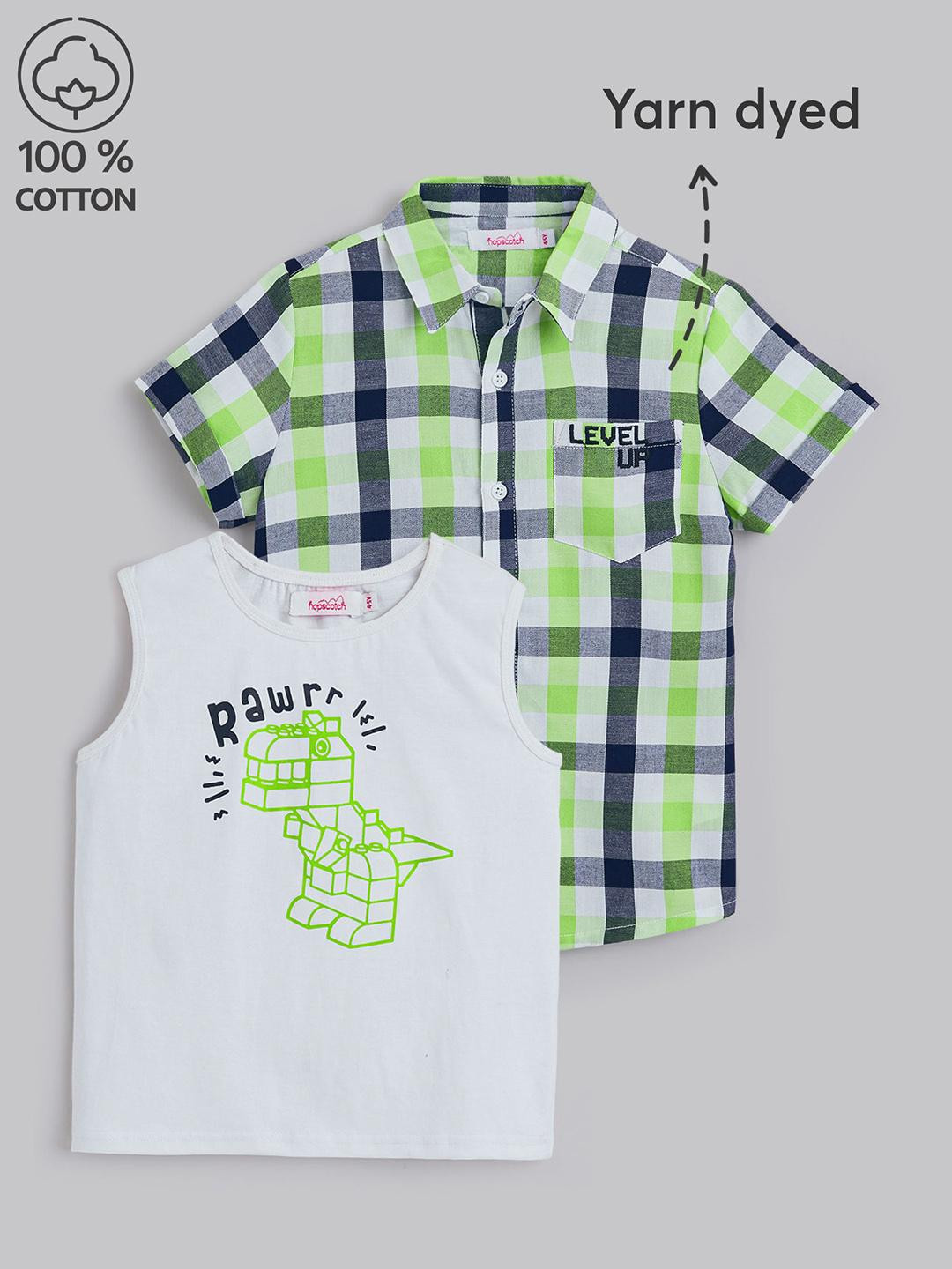 Hopscotch Boys Pure Cotton Twofer Shirt