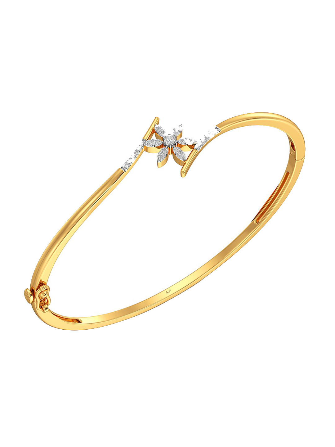 Joyalukkas Women 18KT Gold Flower Oval Bracelet With Diamond 6.201 g