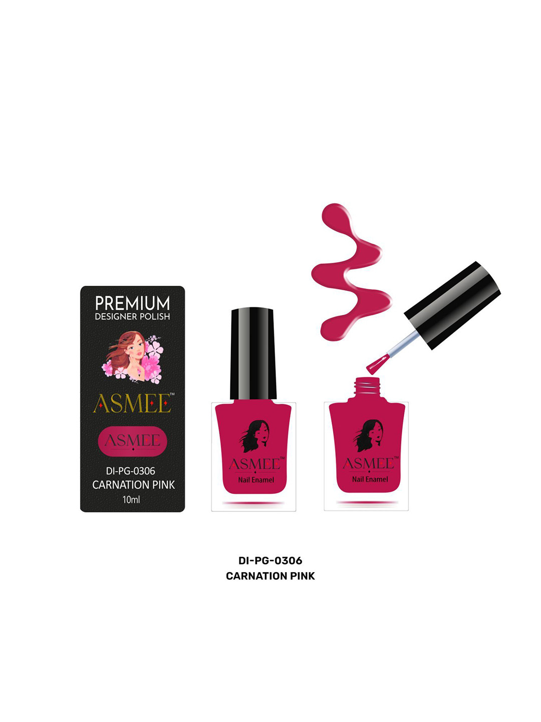 ASMEE Premium Gel Nail Polish- 10 ml- Carnation Pink 0306