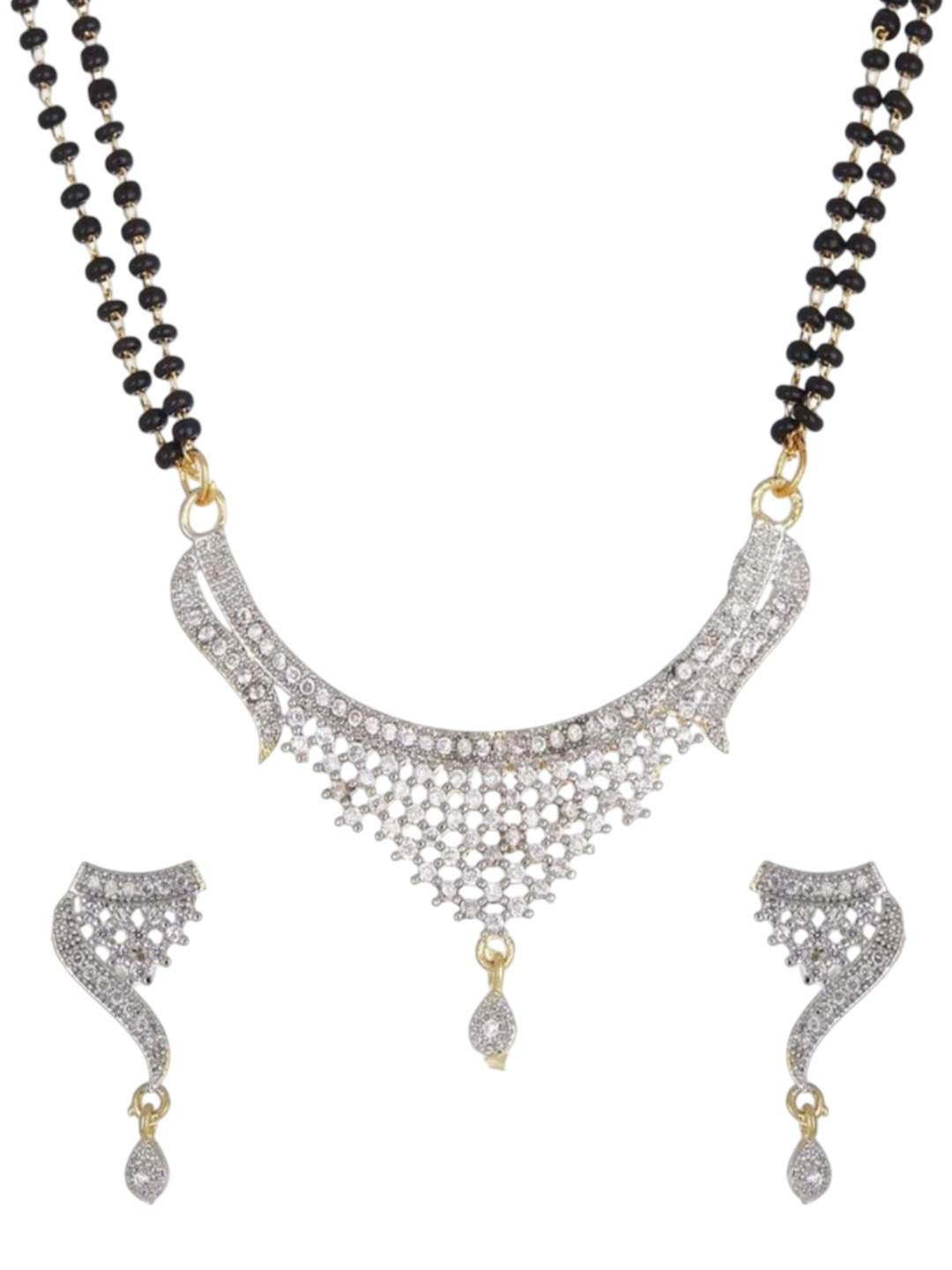 Supershop Artificial Stones & Beaded Mangalsutra With Earrinigs