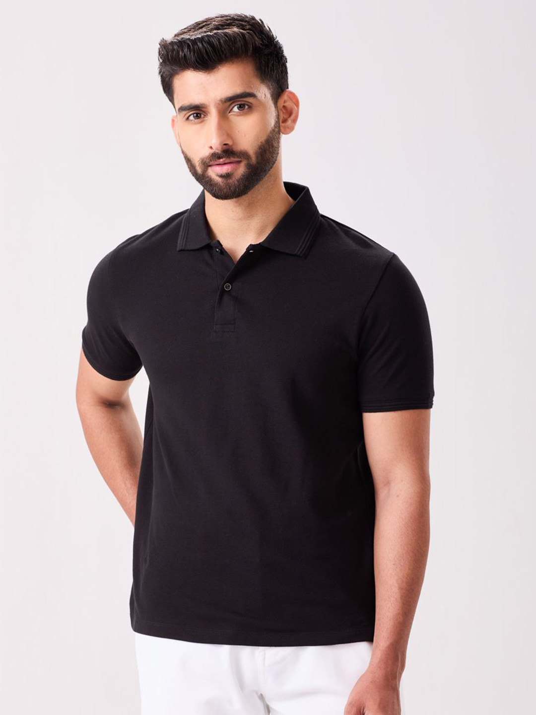 MH&Y Polo Collar Short Sleeves Pure Cotton T-shirt