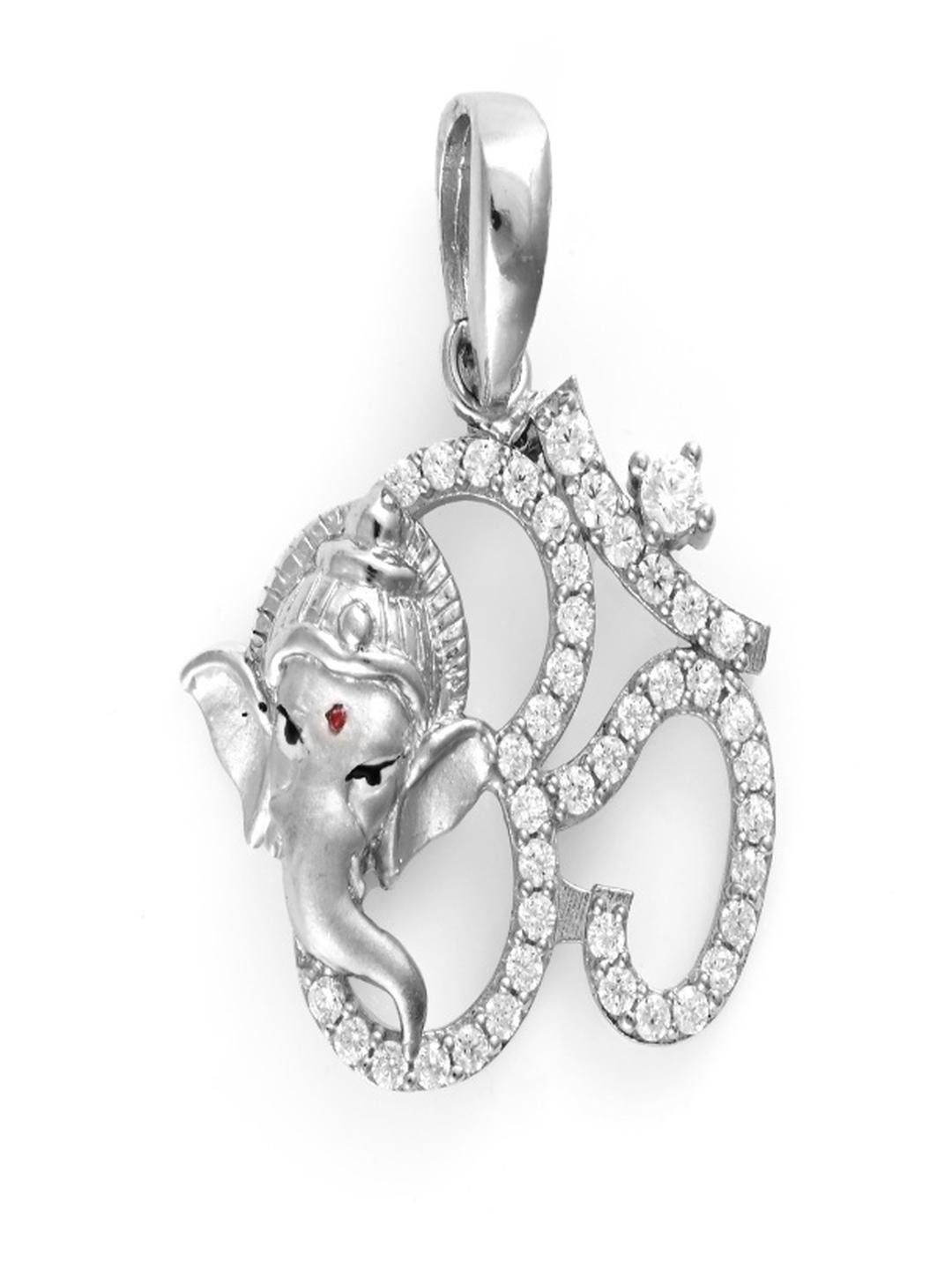Vinayak Jewellers 925 Sterling Silver The Om Ganesha Silver Pendant