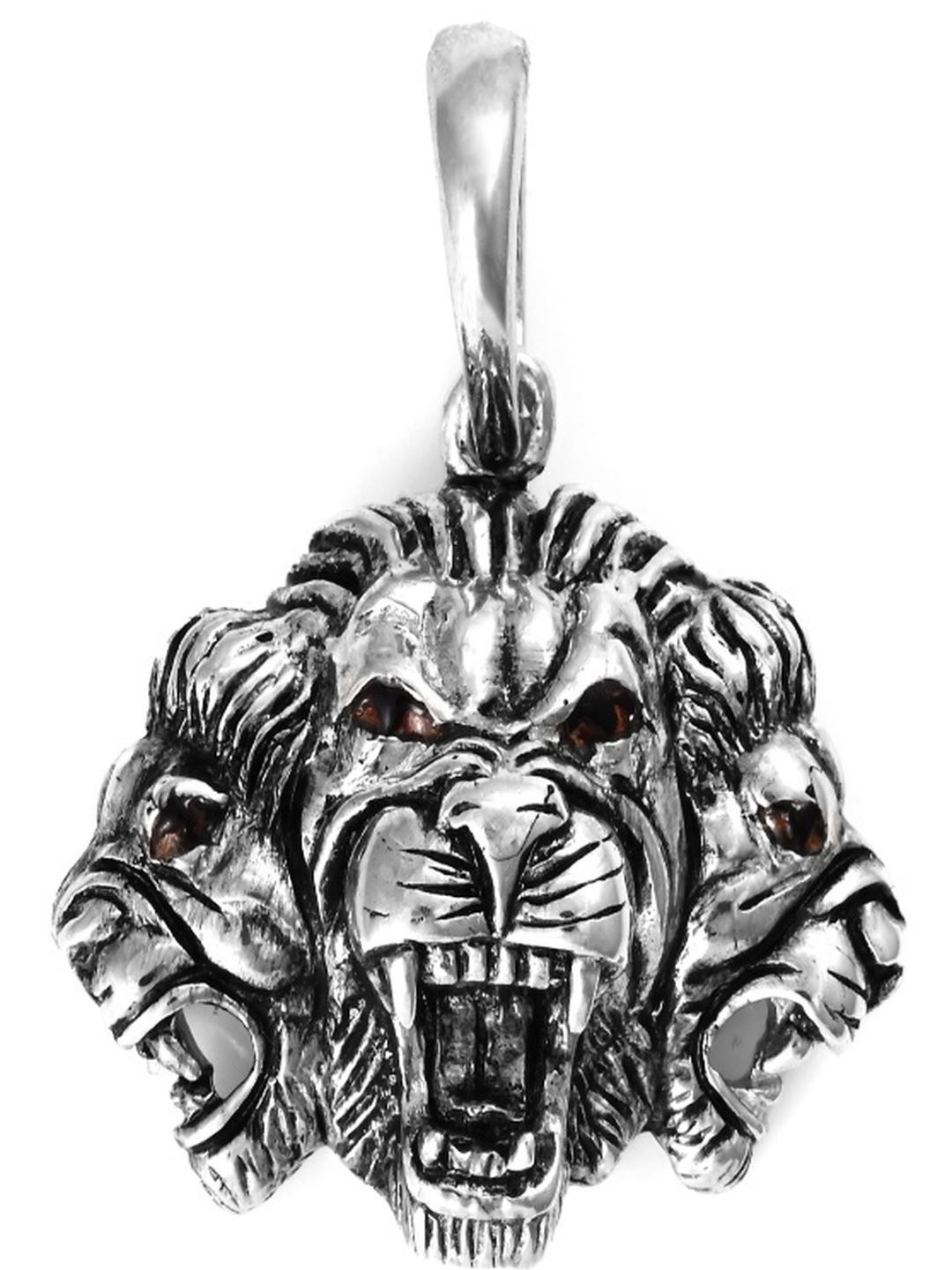 Vinayak Jewellers 925 Sterling Silver The Triumphant Roar Silver Lion Pendant