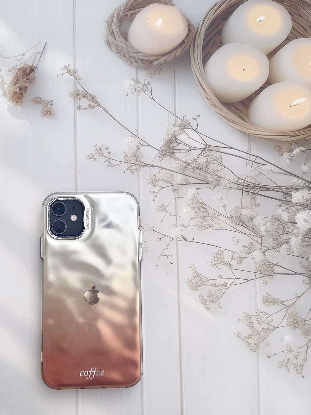 CASE CREATION Women iPhone 11 Abstract Real 3D Luxury Coffee Ombre Back Case