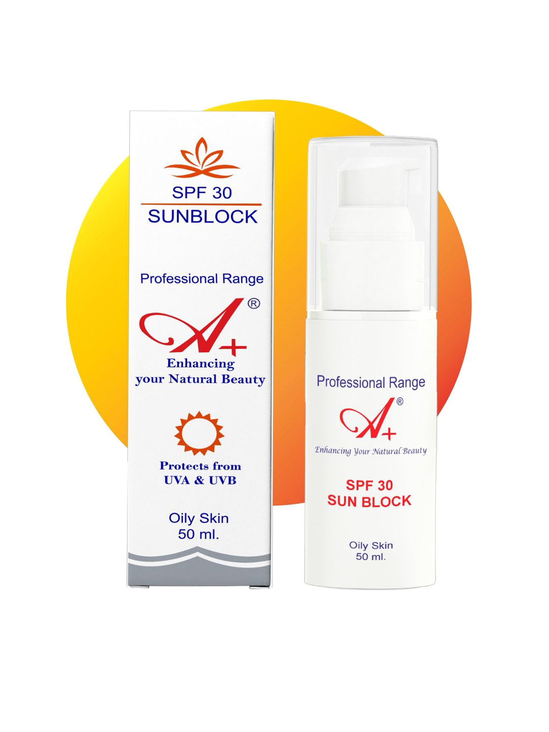 A+ Professional Range SPF 30 Sun Block Sunscreen- 50 ml