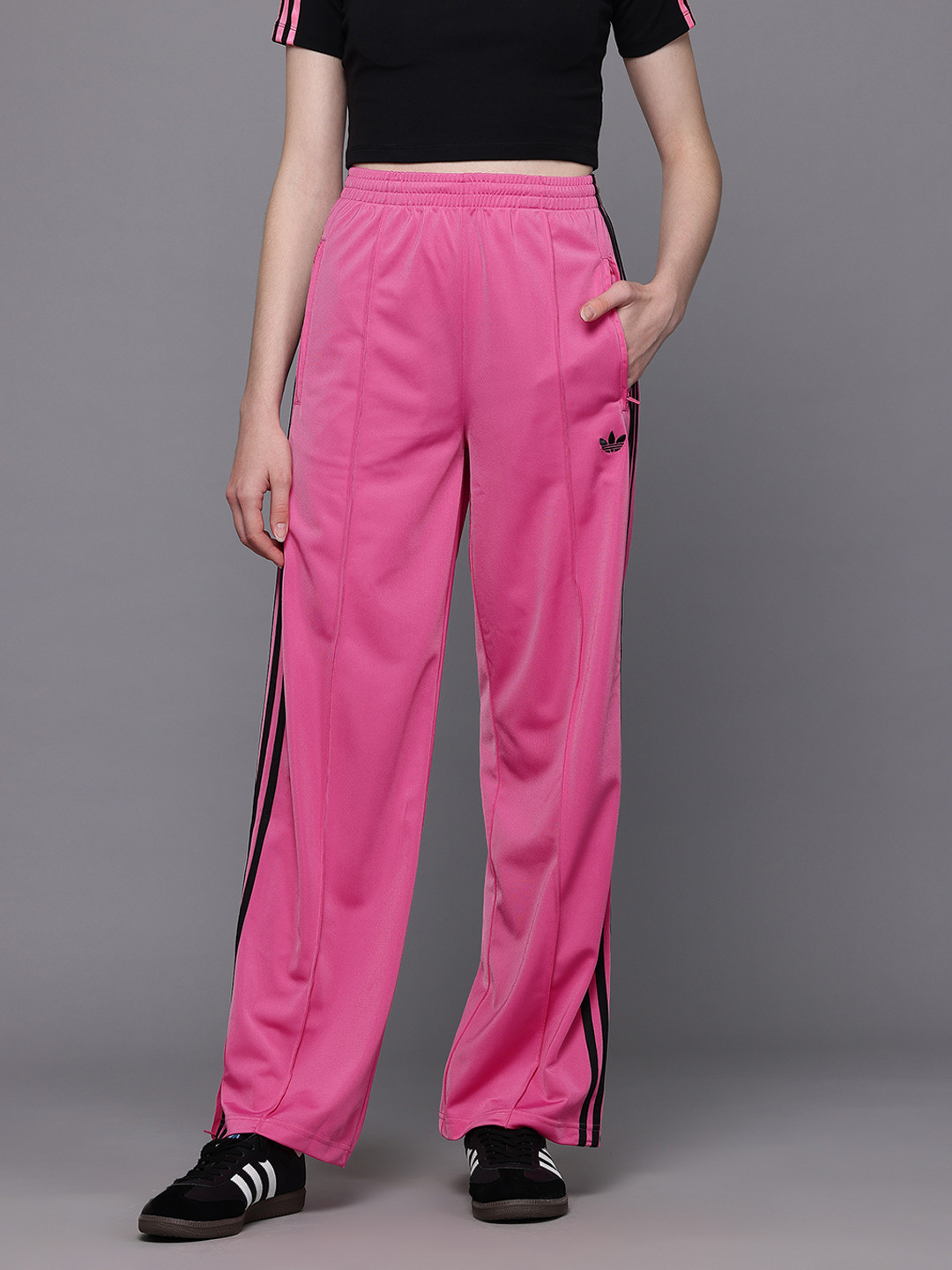 ADIDAS Originals Women Side-Striped Mid-Rise FIREBIRD Wide Leg Track Pants