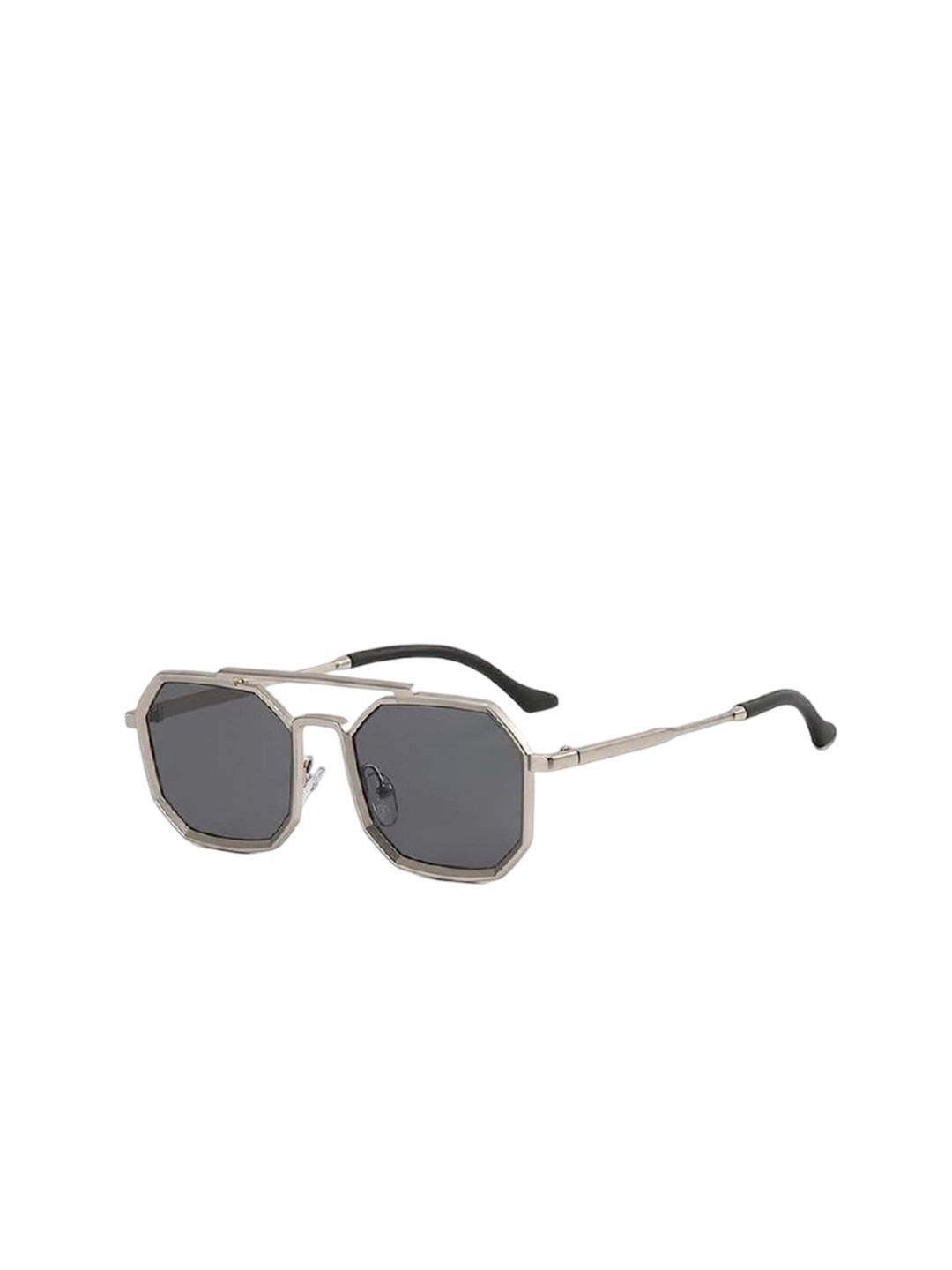 SPADEACES Unisex Rectangle Sunglasses SP-SILVER BLACK HEXAGUN -82