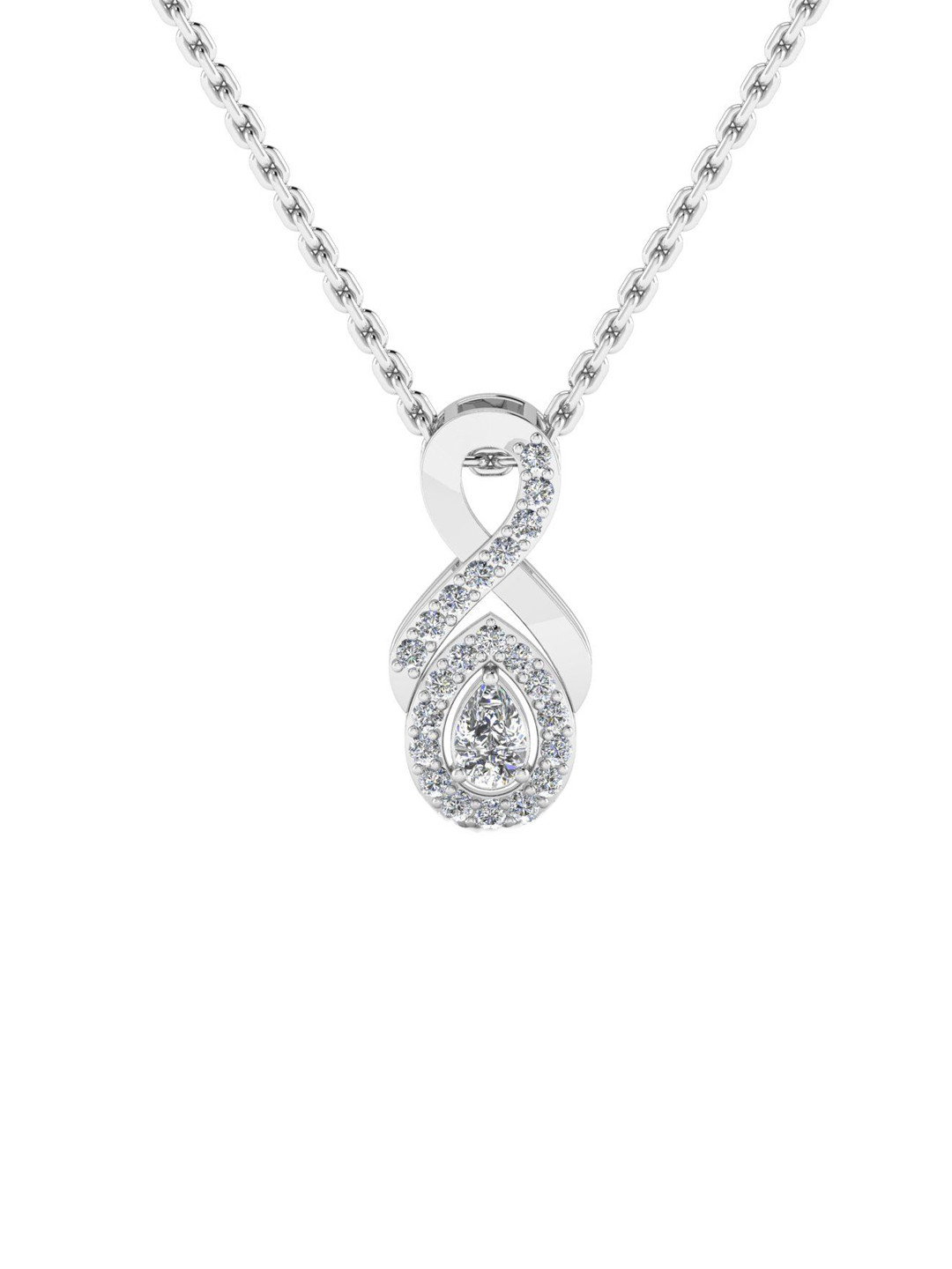 SHINE ETERNAL 18K White Gold Lab Grown Diamond Infinite Spark Pendant-1.164g