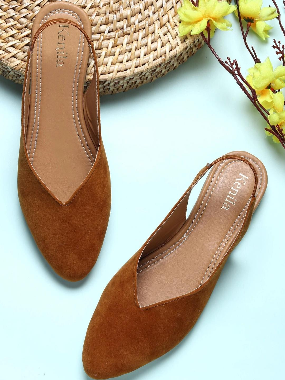Kenila Women Camel Brown Flip Flops
