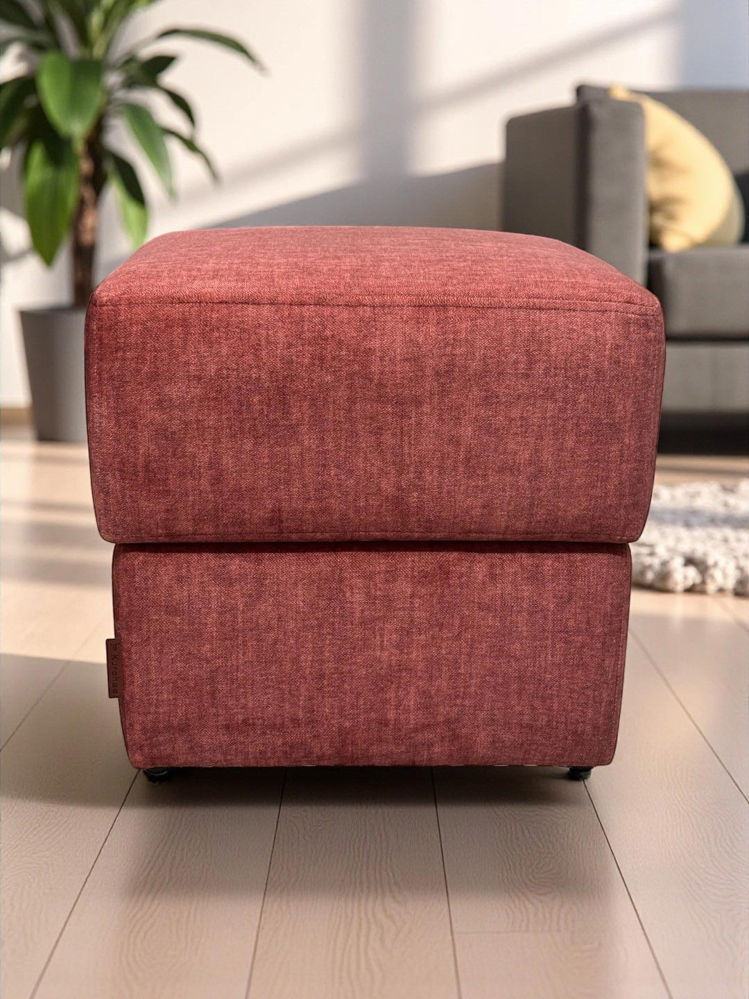 KURCHEE Red Solid Metro Ottomans