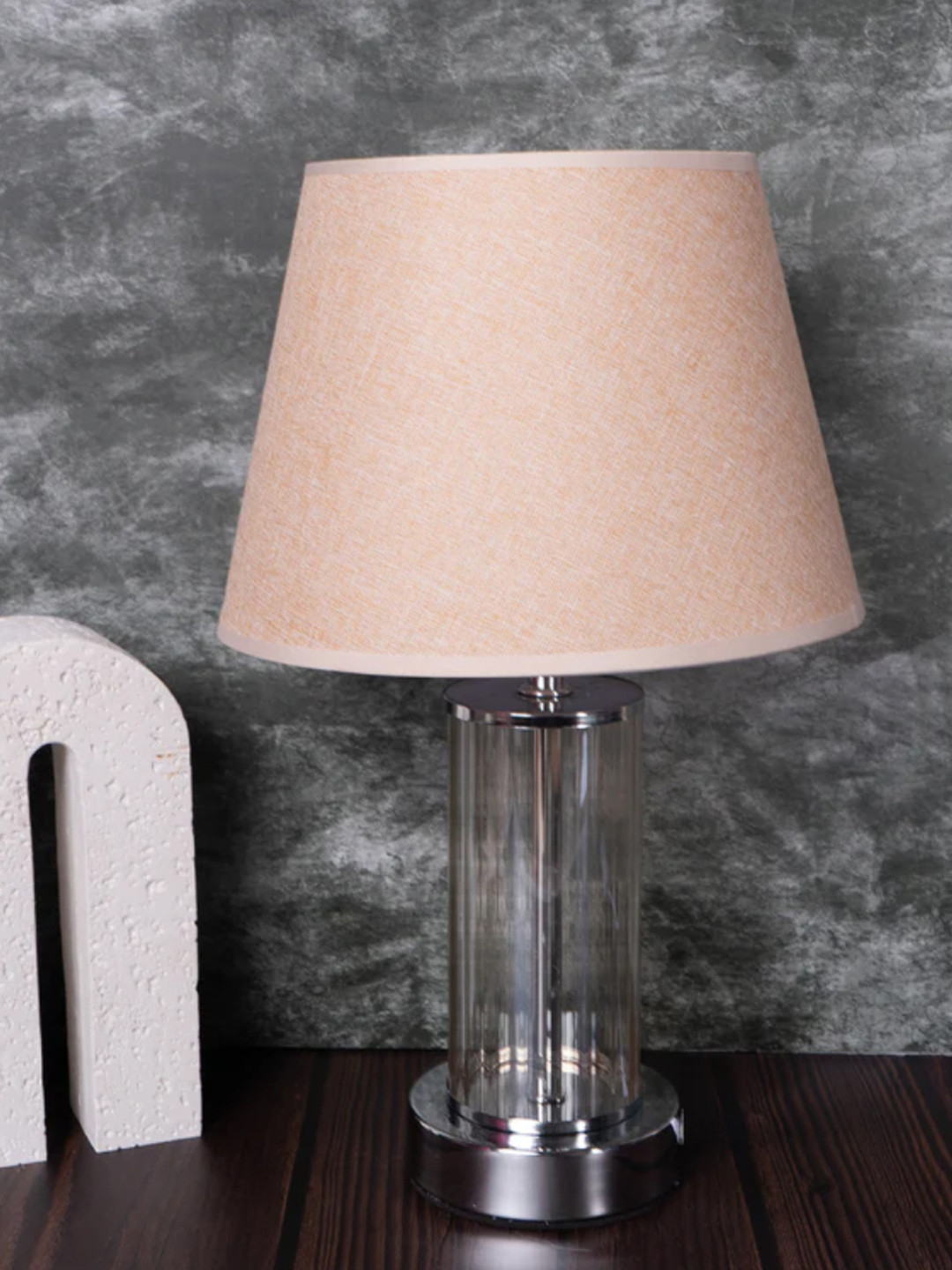 AARVI DECOR STUDIO Champagne Metal Frusturical Shaped Table Lamp