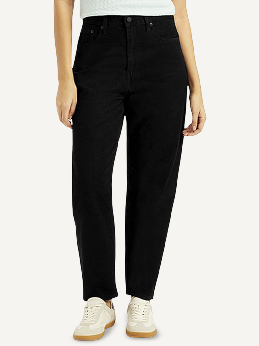 Levis Women's Black Loose Tapered Fit High Rise Jeans