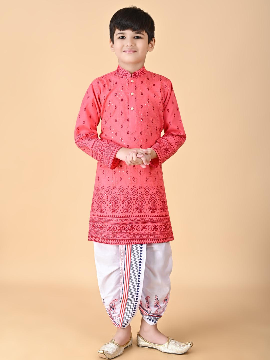 TAKE STYLE Boys Orange Kurta Sets