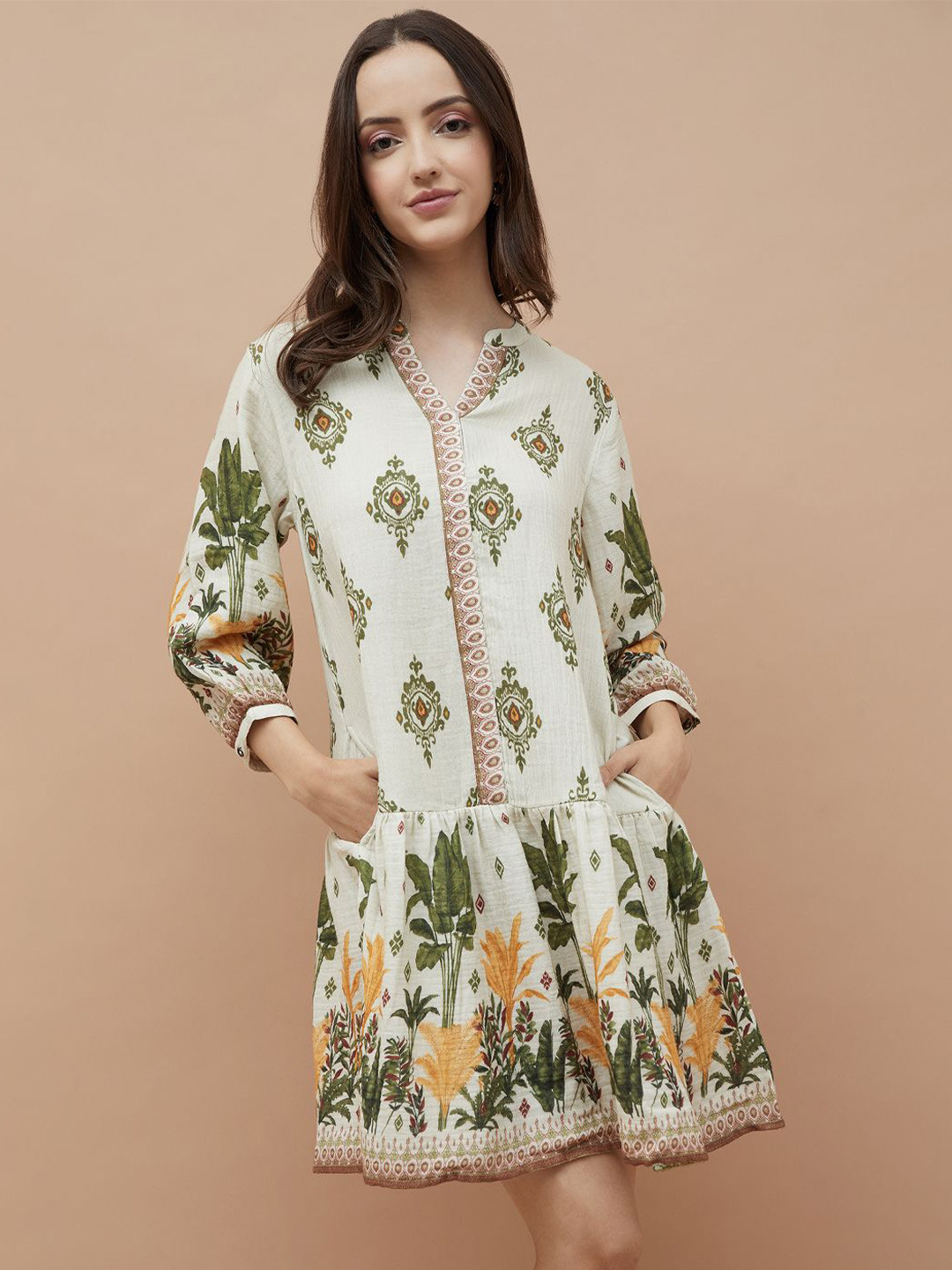 Colour Me by Melange Floral Print Fit & Flare Mini Dress