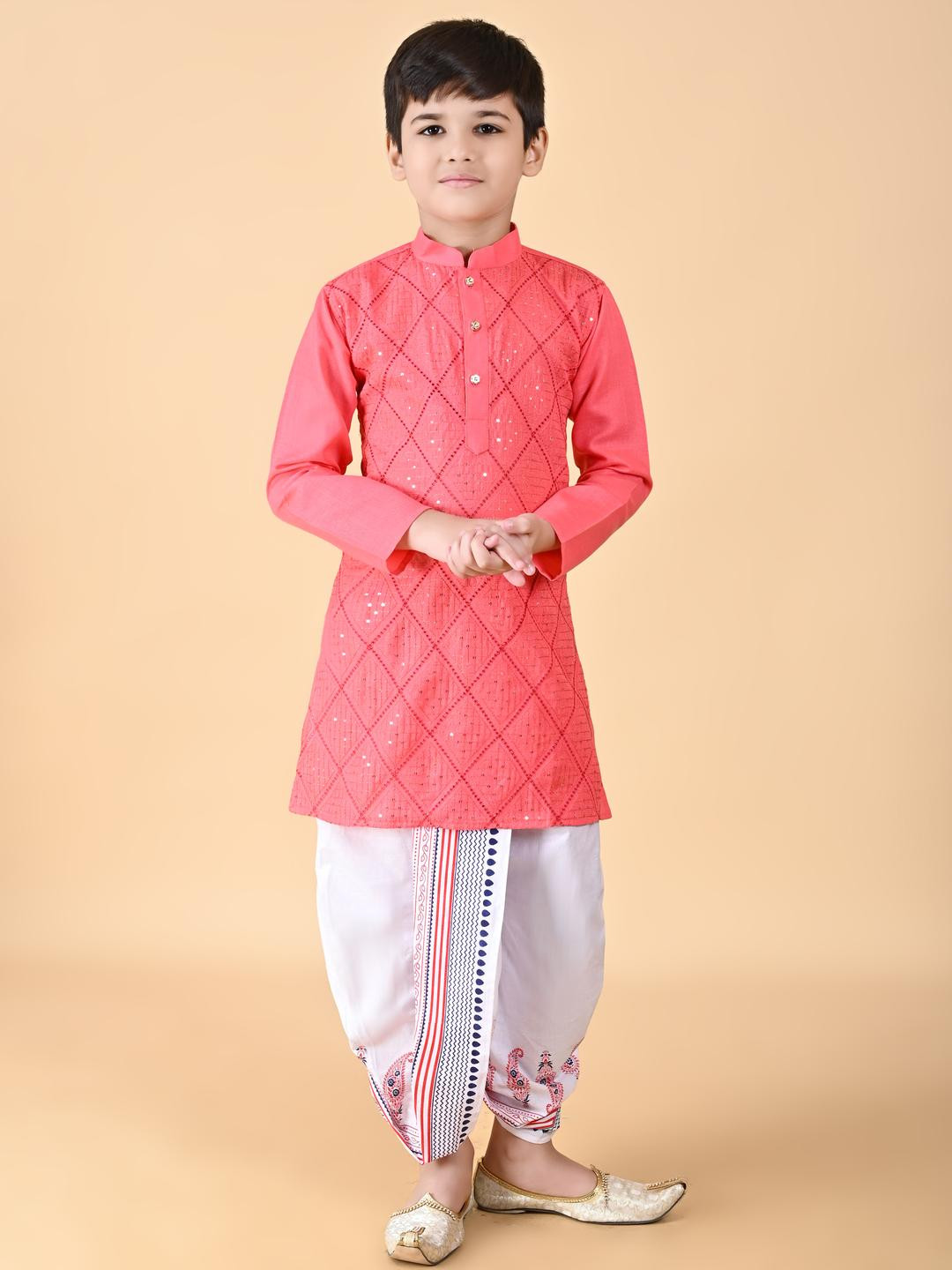 TAKE STYLE Boys Orange Kurta Sets