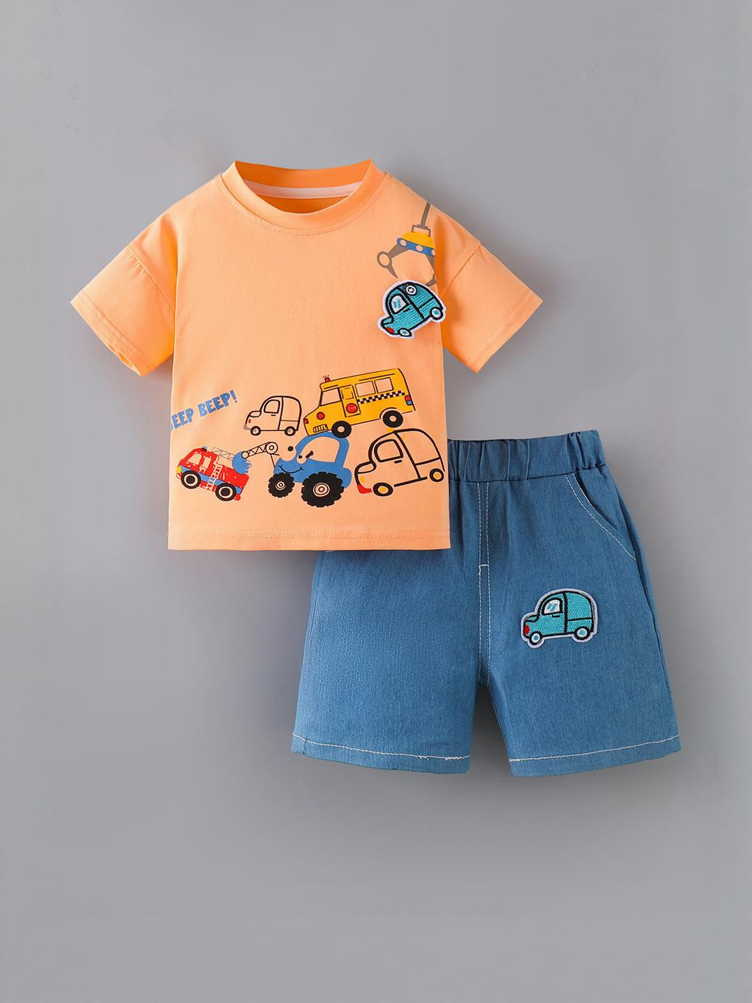 Hopscotch Boys Truck & Tool Time Printed T-shirt with Shorts