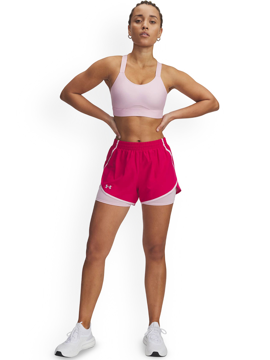 UNDER ARMOUR Women Slim-Fit Mid Rise Fly-By 2-In-1 Shorts