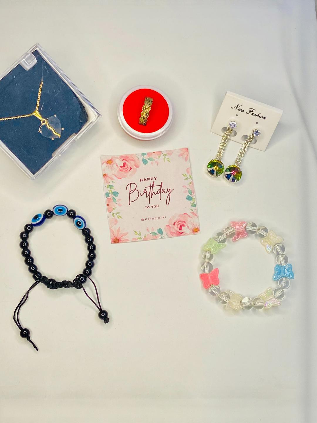 KALAFICIAL Combo Of 5 Black Heart Pendant Jewelry Gift Set