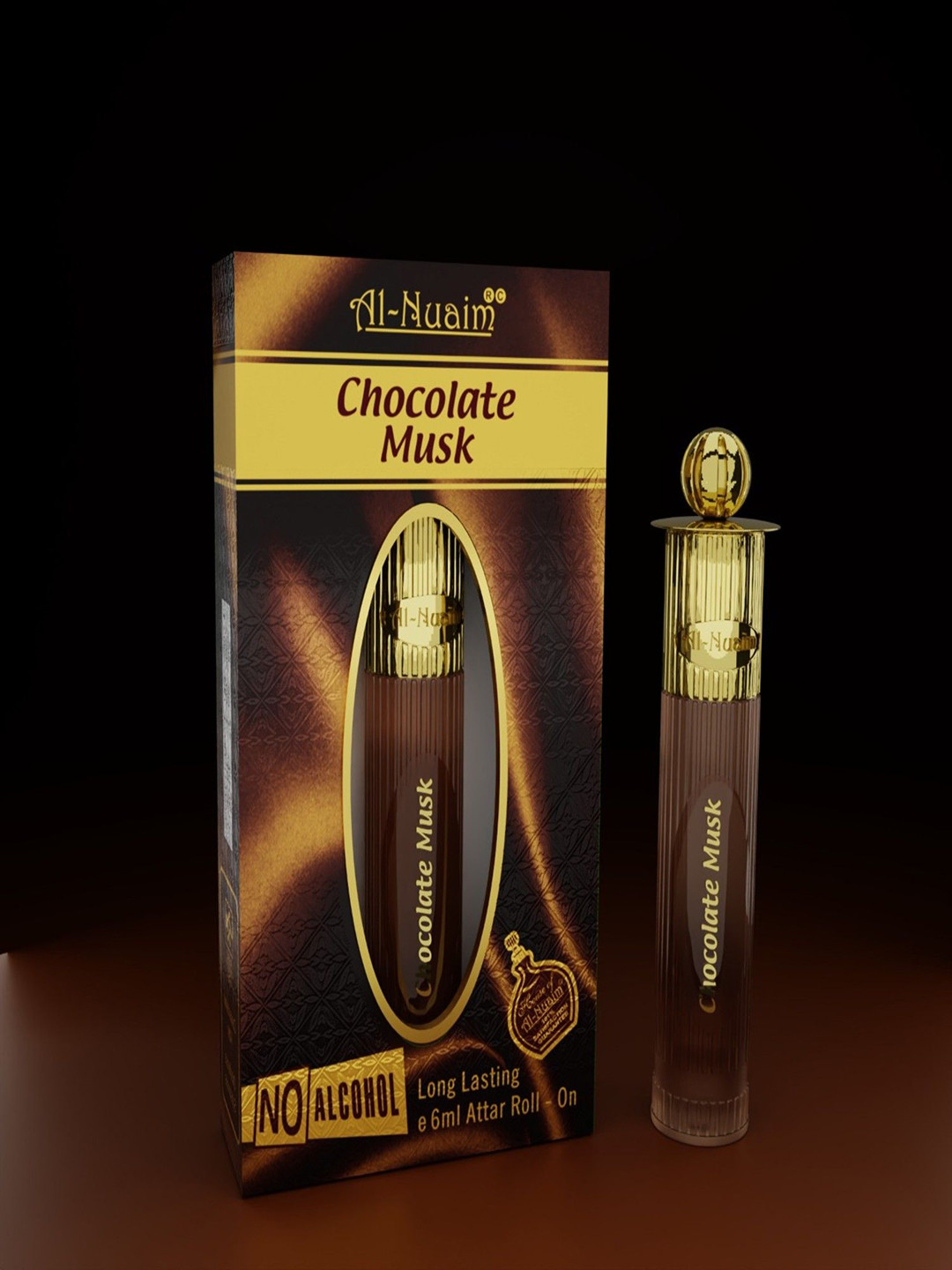 Al-Nuaim Set Of 2 Chocolate Musk Alcohol Free Attar- 6 ml Each