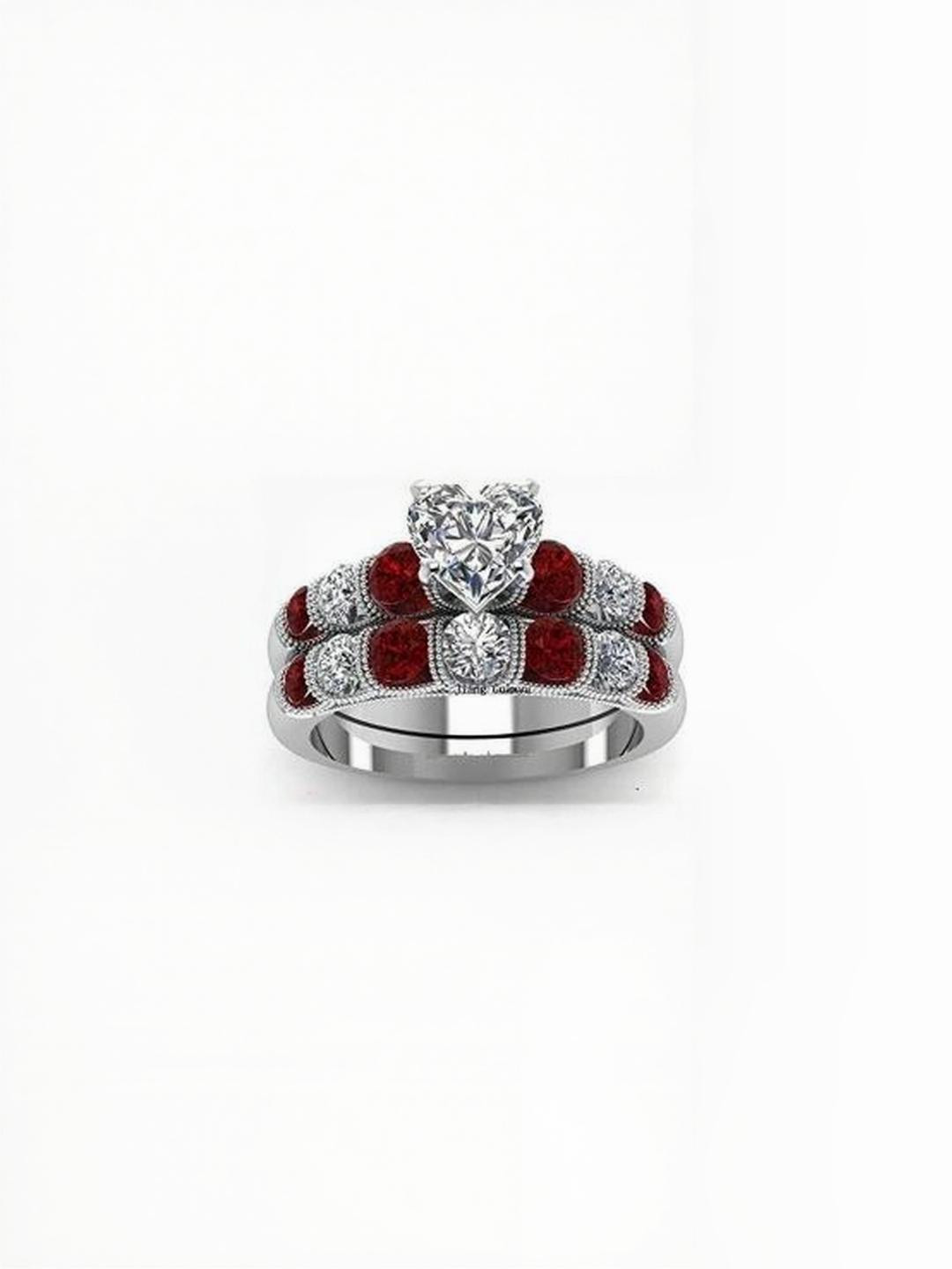 Moneekar Jewels Women Stainless Steel & Cubic Zirconia Aaa Quality Heart Ring