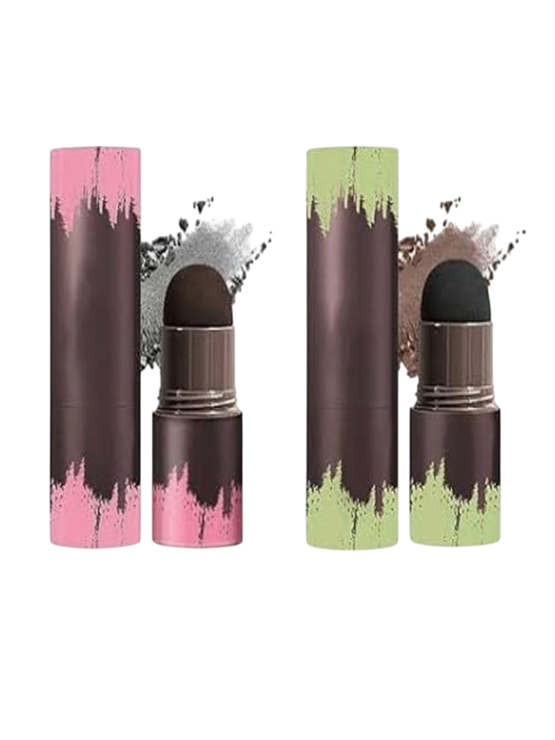 Dudley Set Of 4 Hairline & Eyebrow Powder Stick With Stamps - 1.2 g Each - Natural Black