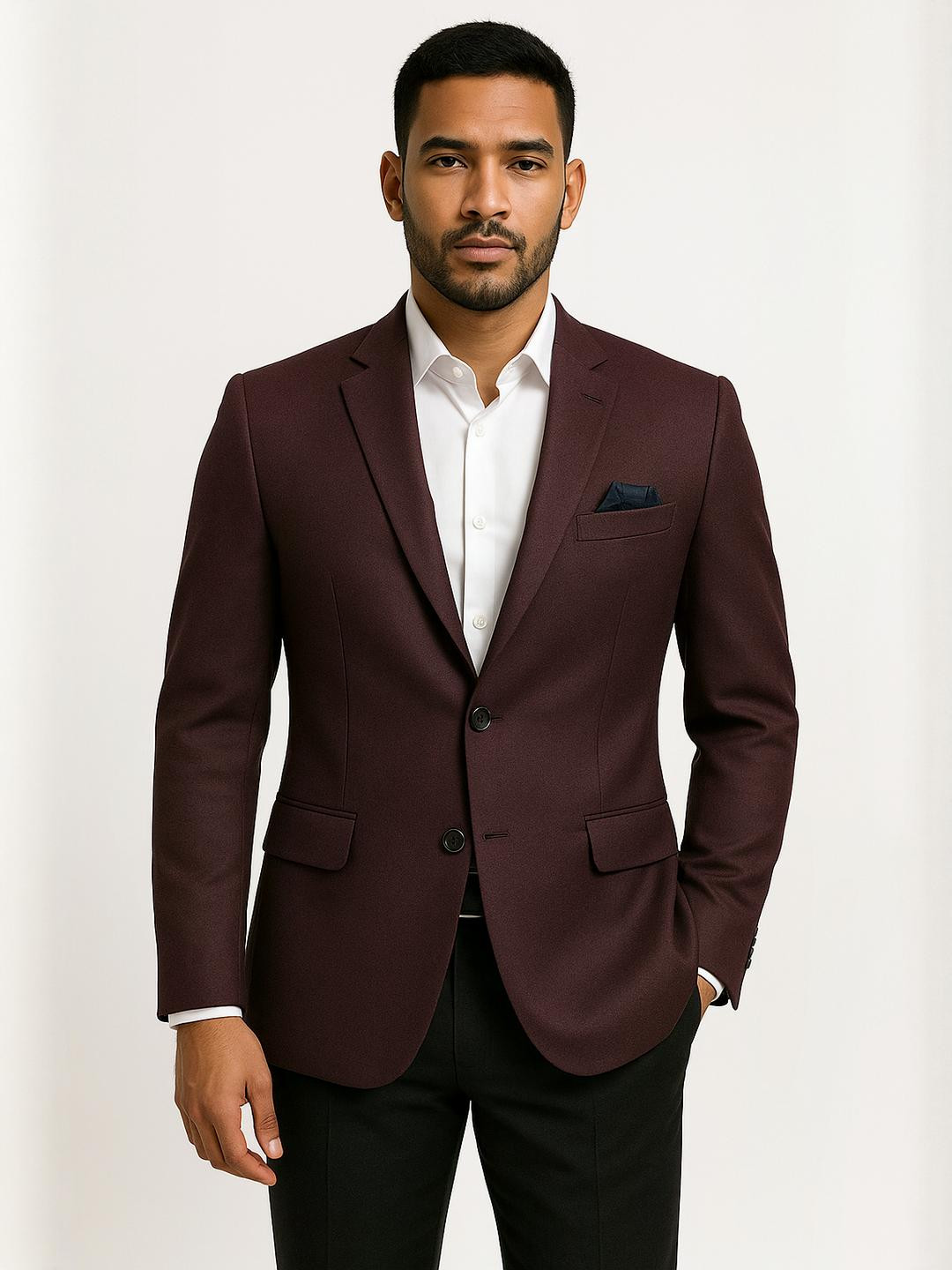 Shahi Achkan Men Solid Single-Breasted Party Wear Blazer