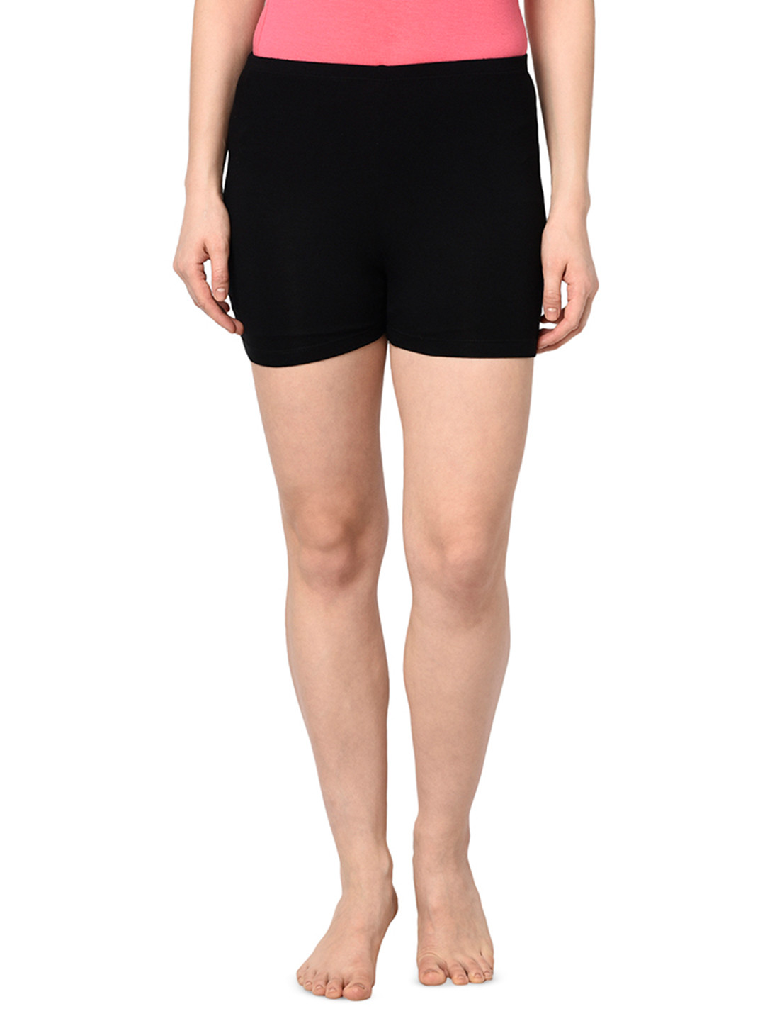 Espresso Women Black Solid Lounge Shorts ESP-4009