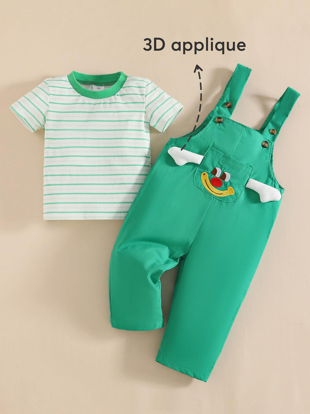 2-Pc Giggle Factory Gear Dungaree Set