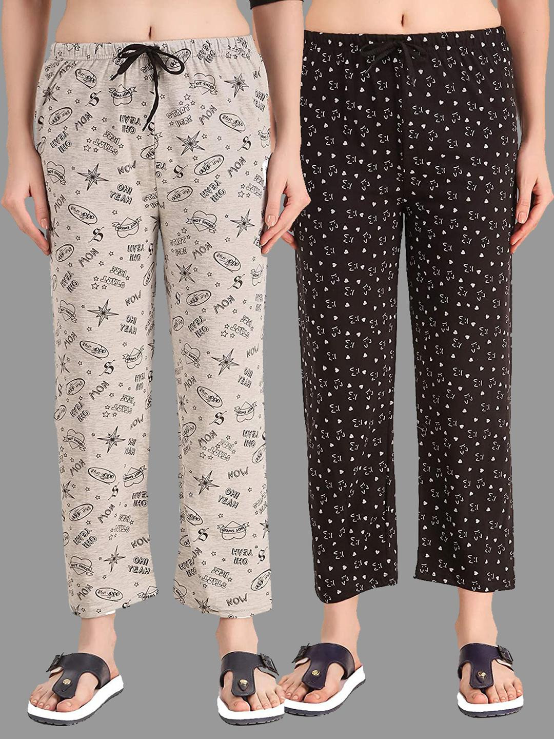 FIT N FAME Women Pack Of 2 Cotton Relaxed-Fit Casual Wear Pyjama