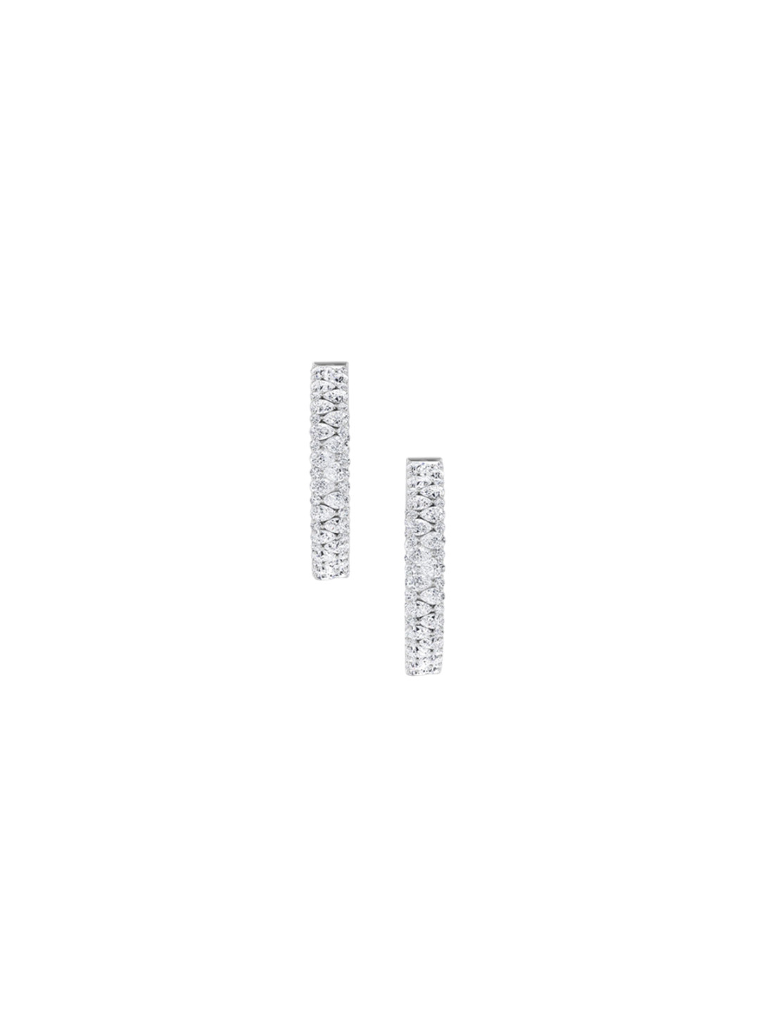 LUNA 14 KT White Gold 4.76 Ct Lab Grown Diamond Hoop & Huggie Earrings - 9.44 g
