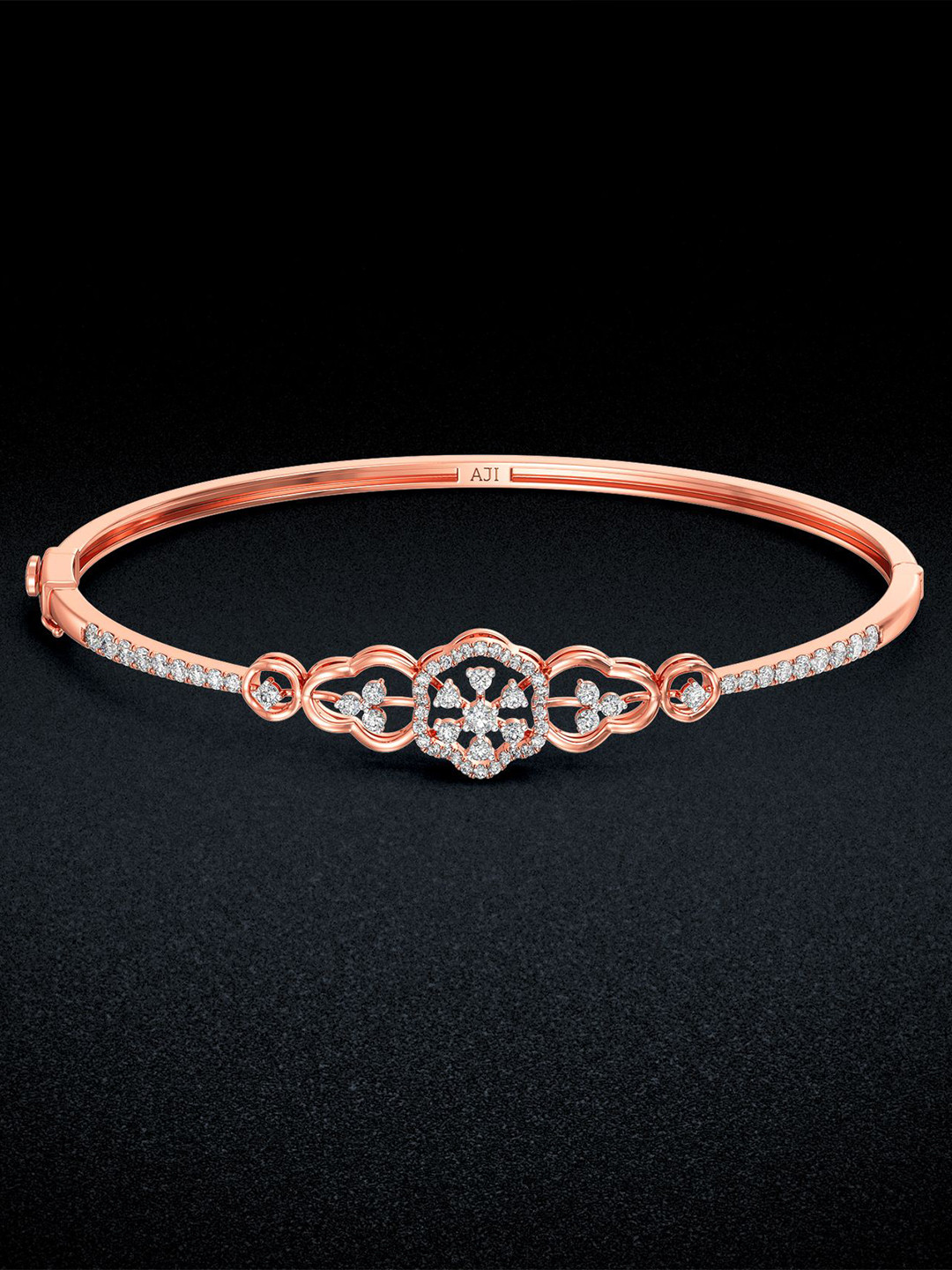 Joyalukkas Women 18KT Rose Gold 0.33 CT Diamond Flashed Bracelet - 7.08 g