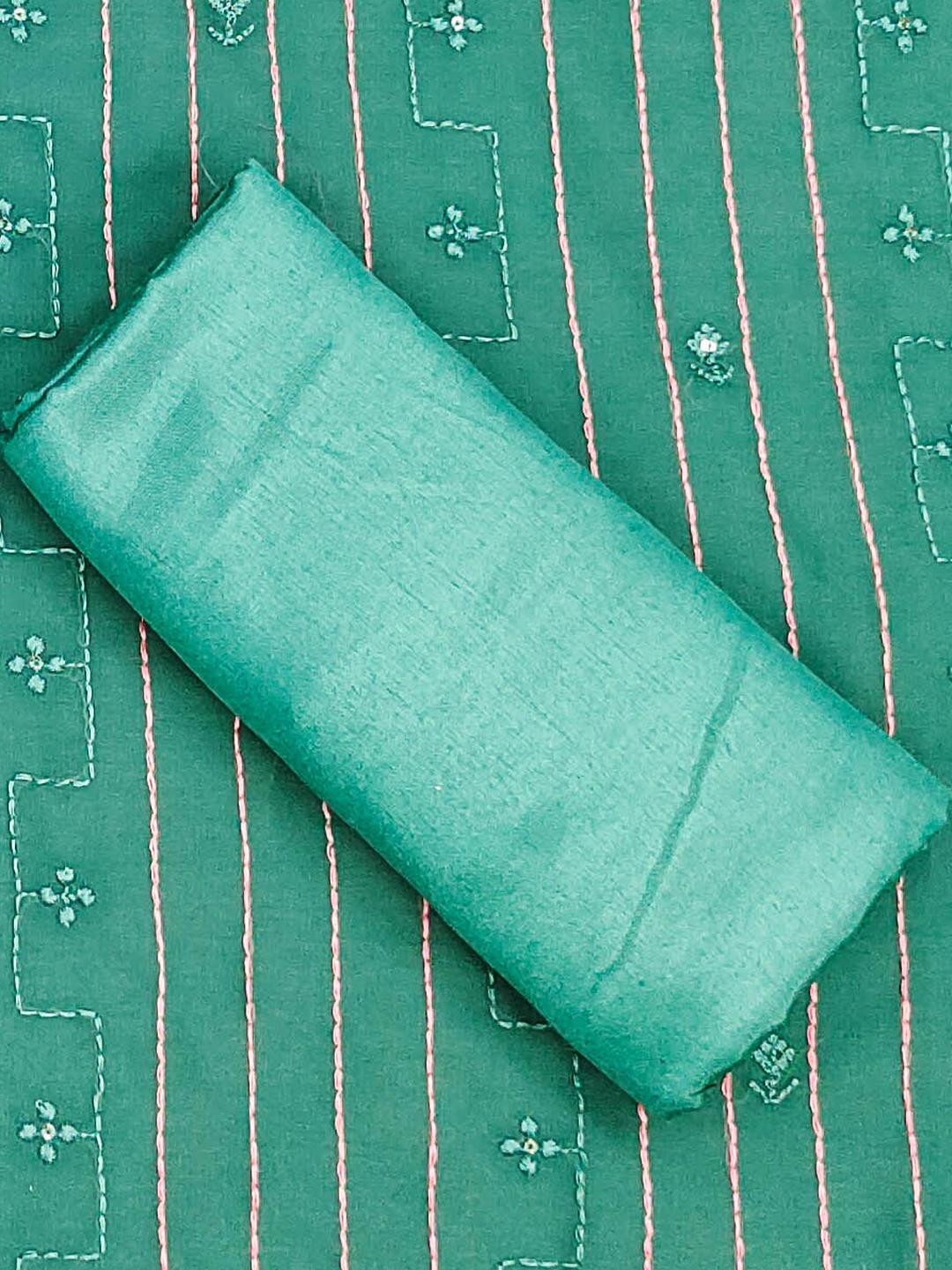 Kalini Women Sea Green Georgette Sequence Unstitched Dress Material with Dupatta