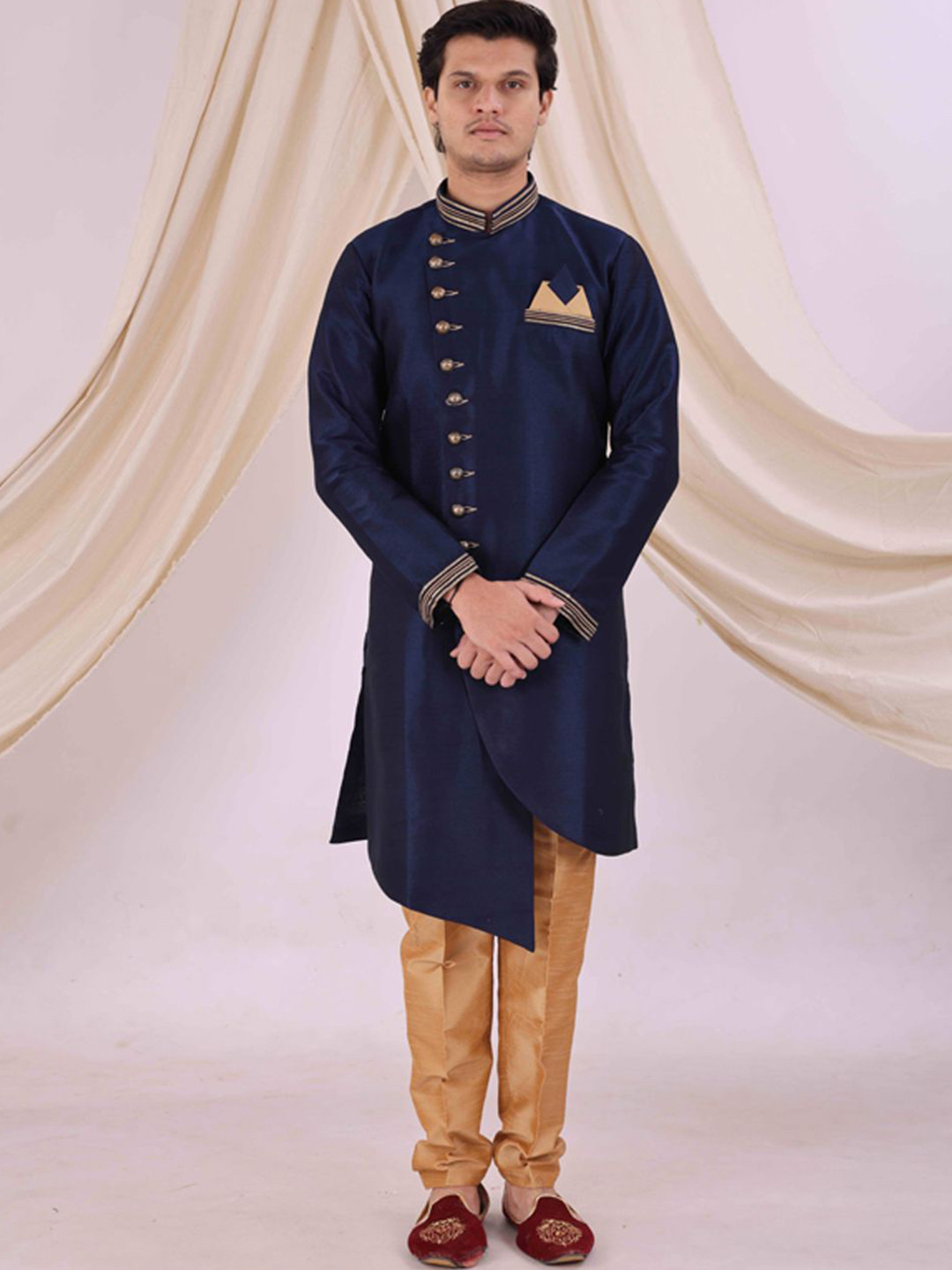 Desibutik Mandarin Collar Sherwani With Pyjama
