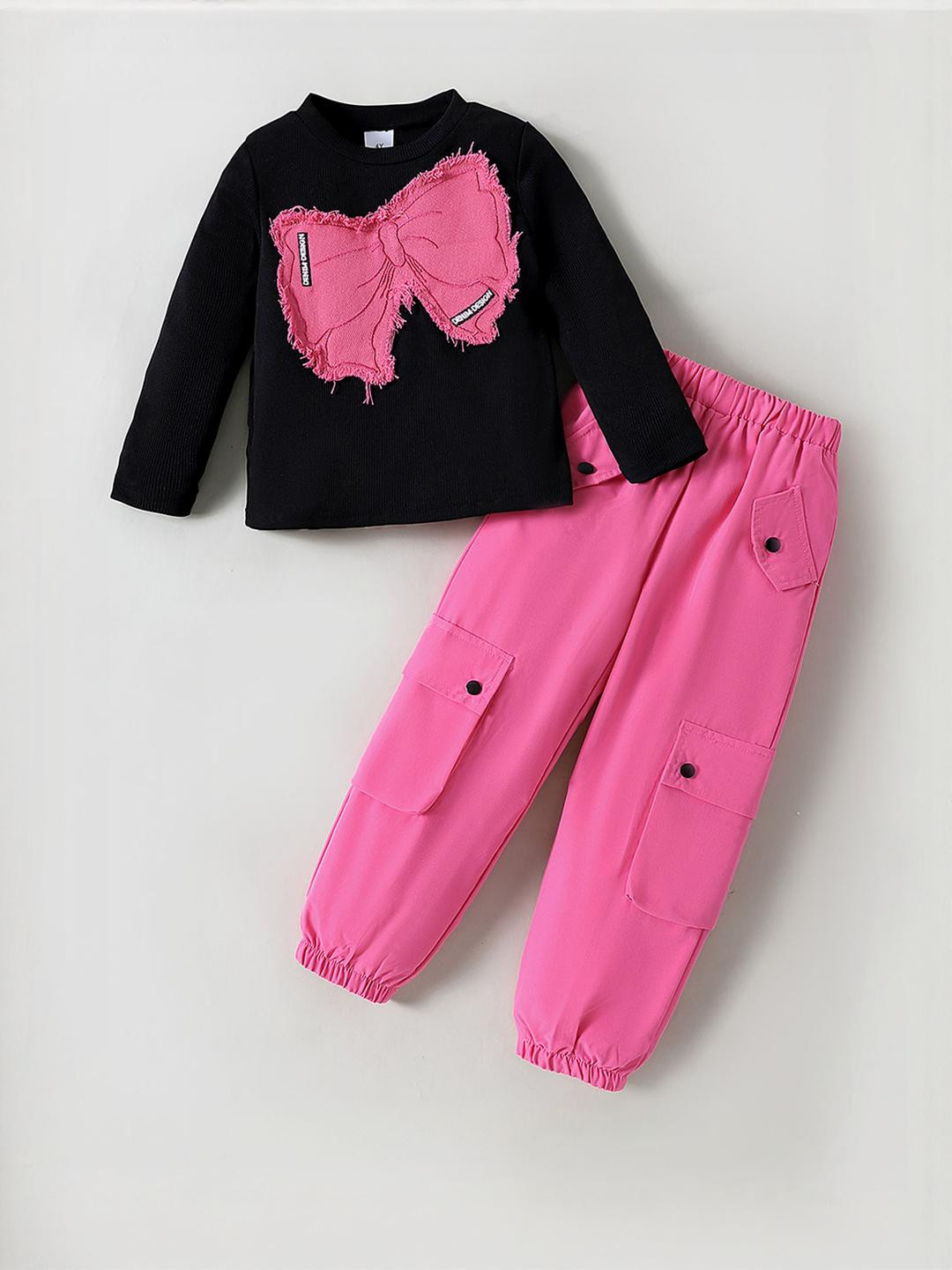 2-Pc Bow Patch T-shirt & Jogger