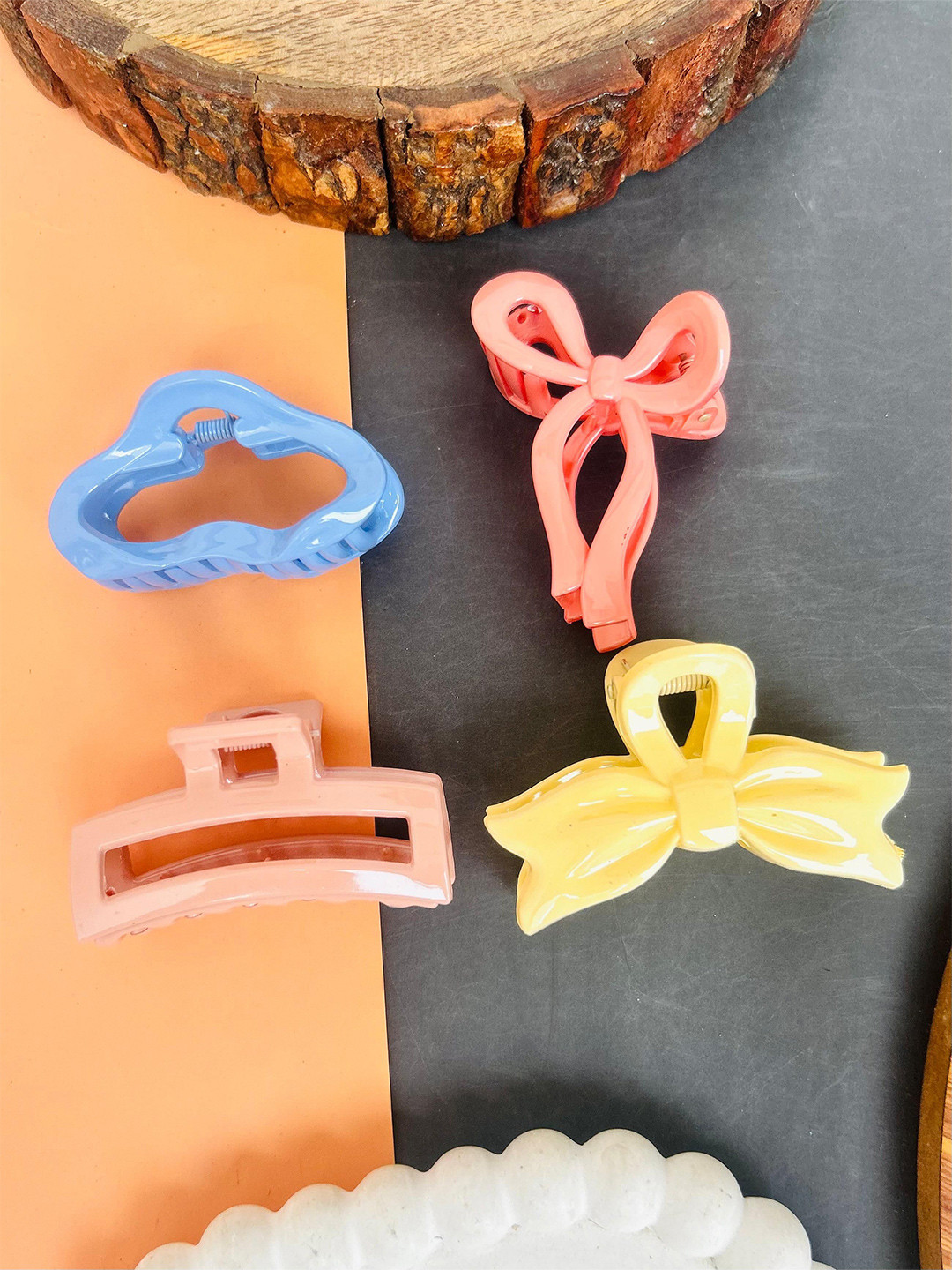 Radhya Accessories Color Pop Pack of 4 Fashion Hair Claws