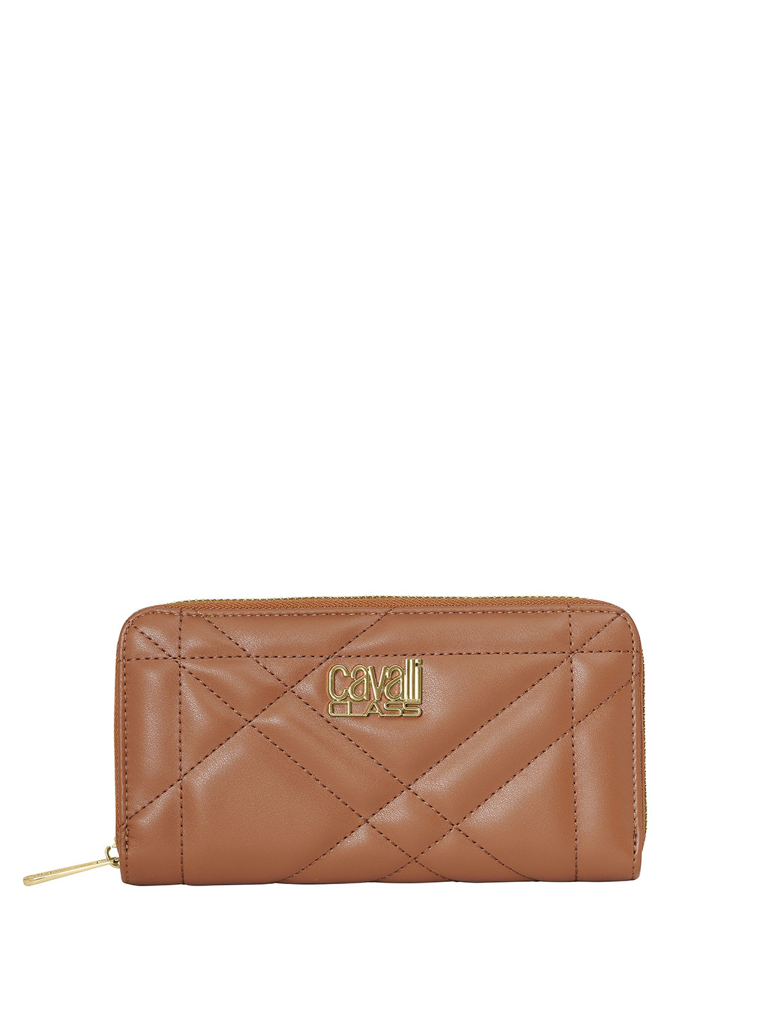 Cavalli Class Women Geometric Textured Quilted Zip Around Wallet