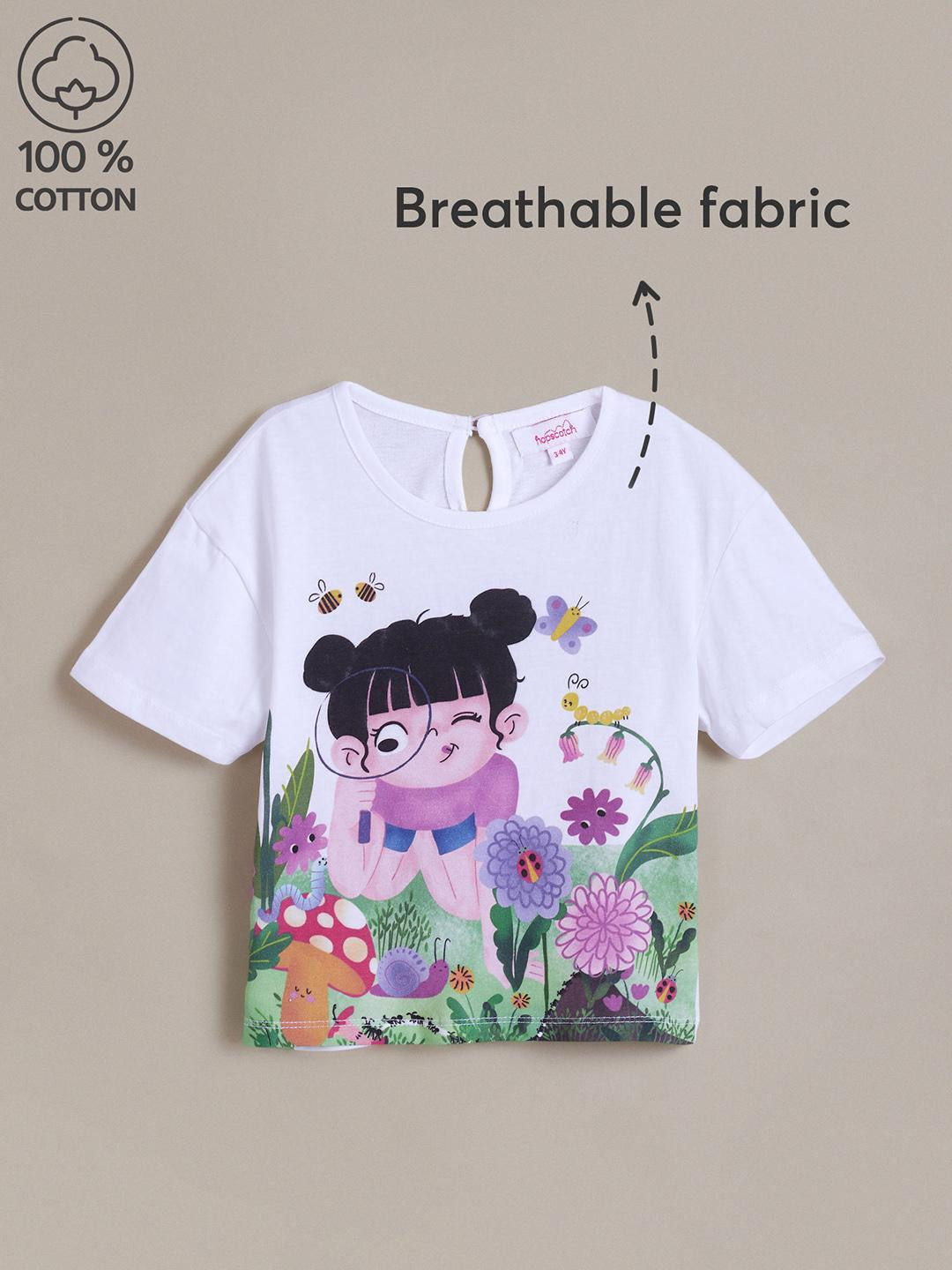 Hopscotch Girls Fairy Tale Garden Cotton T-shirt