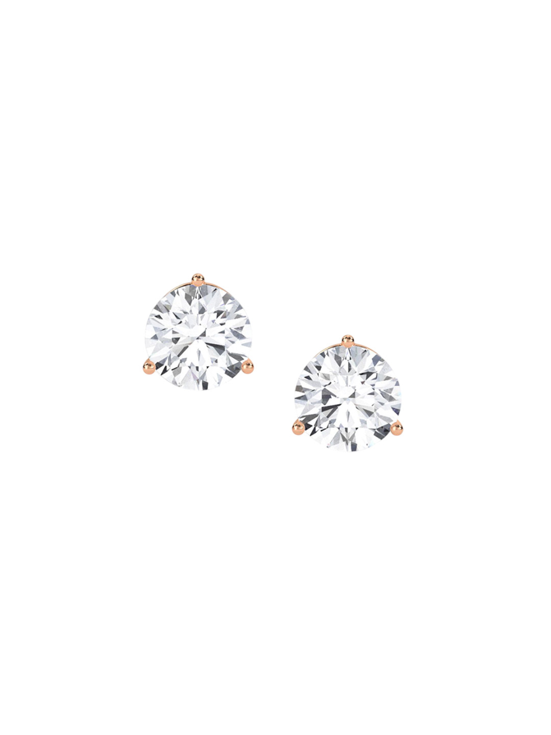 LUNA Women 14 KT Rose Gold 2 Ct Lab Grown Diamond Studded Studs Earrings - 1.26 g