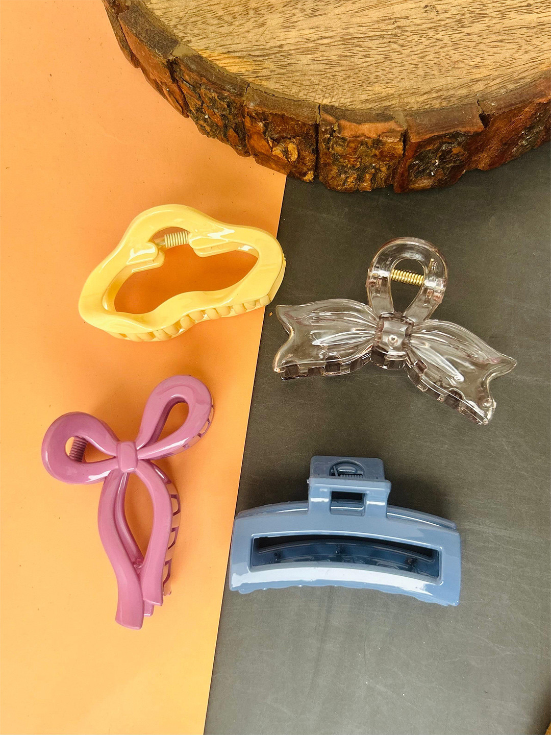 Radhya Accessories Color Pop Pack of 4 Fashion Hair Claws