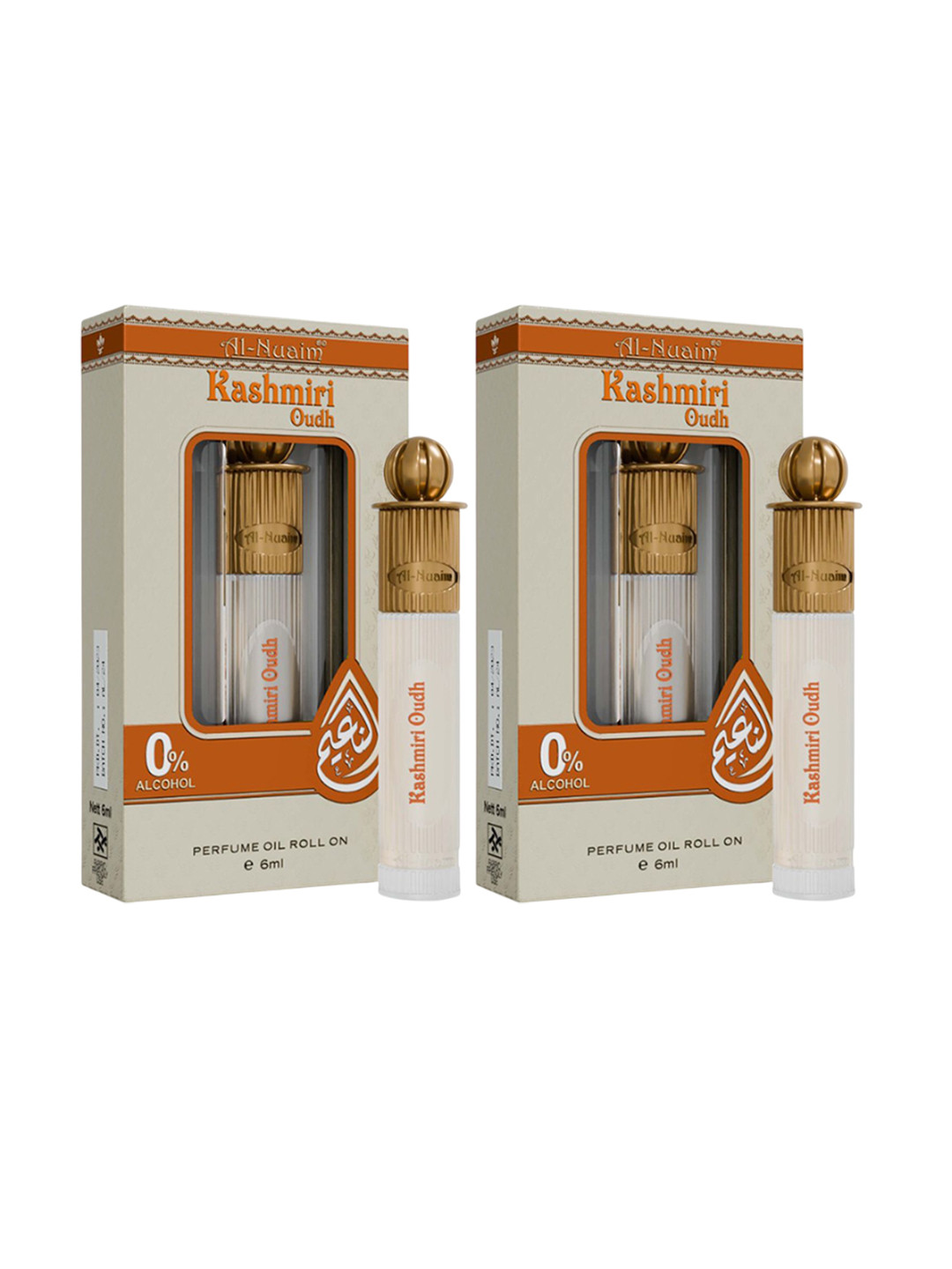 Al-Nuaim Set Of 2 Men Kashmiri Oudh Alcohol Free Attar -6 ml Each