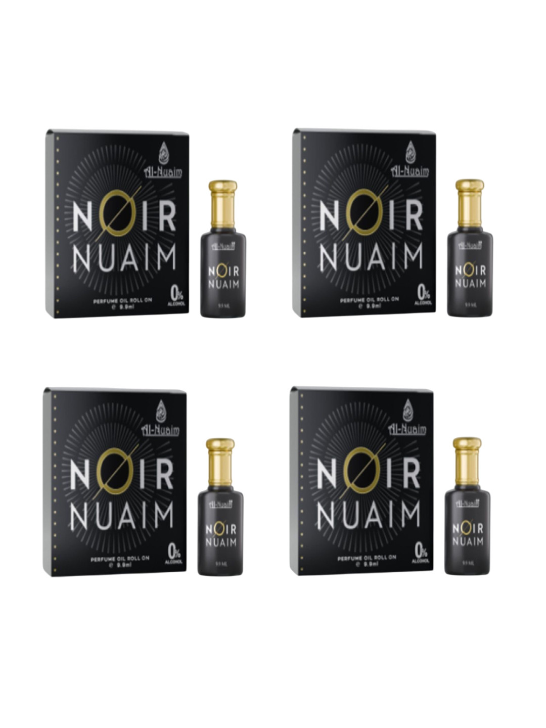 Al-Nuaim Set Of 4 Noir Nuaim Alcohol Free Attar - 9.9ml Each