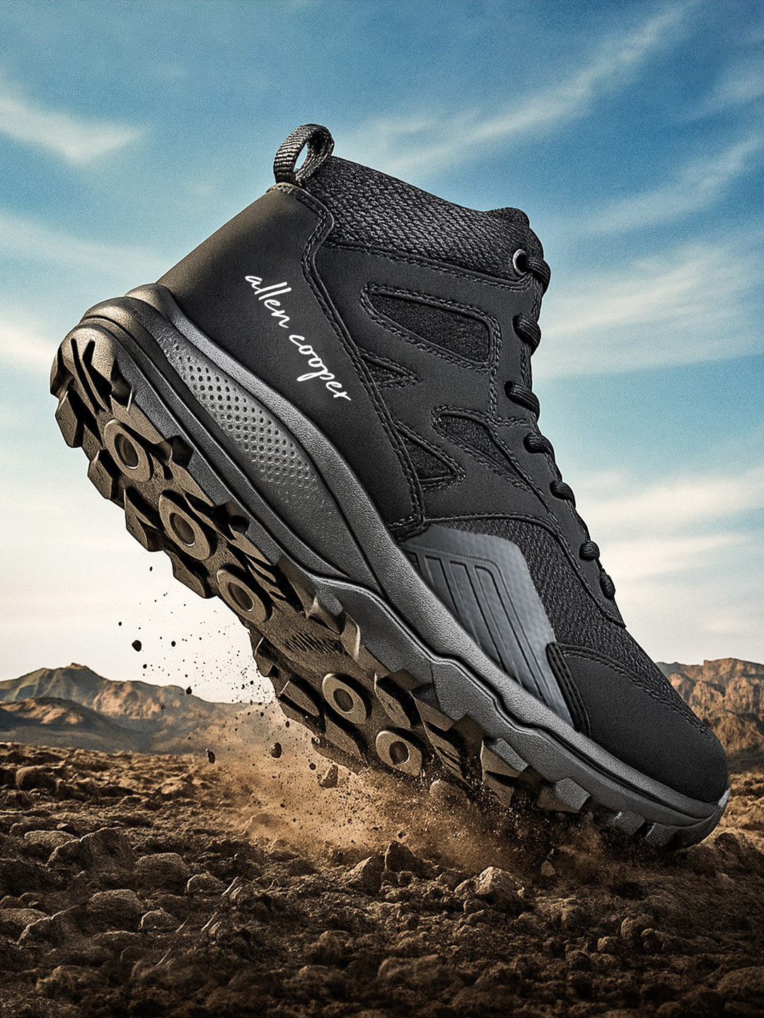 Allen Cooper Men Mesh Non-Marking Lace-Ups Hiking Shoes