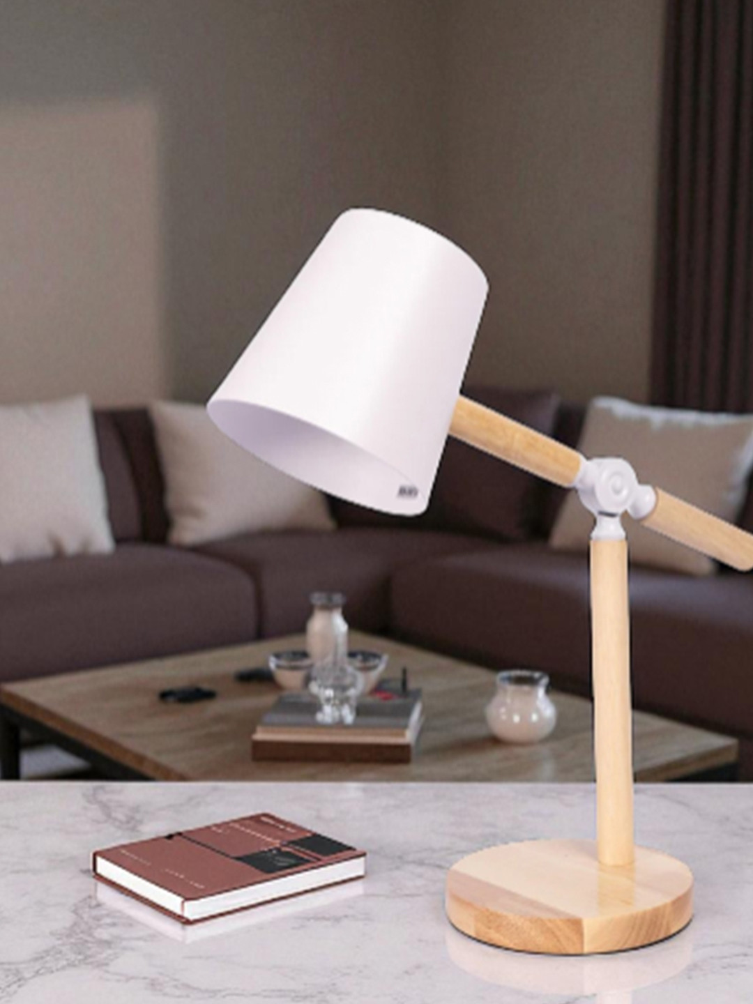 AARVI DECOR STUDIO Wood Study Table Lamp